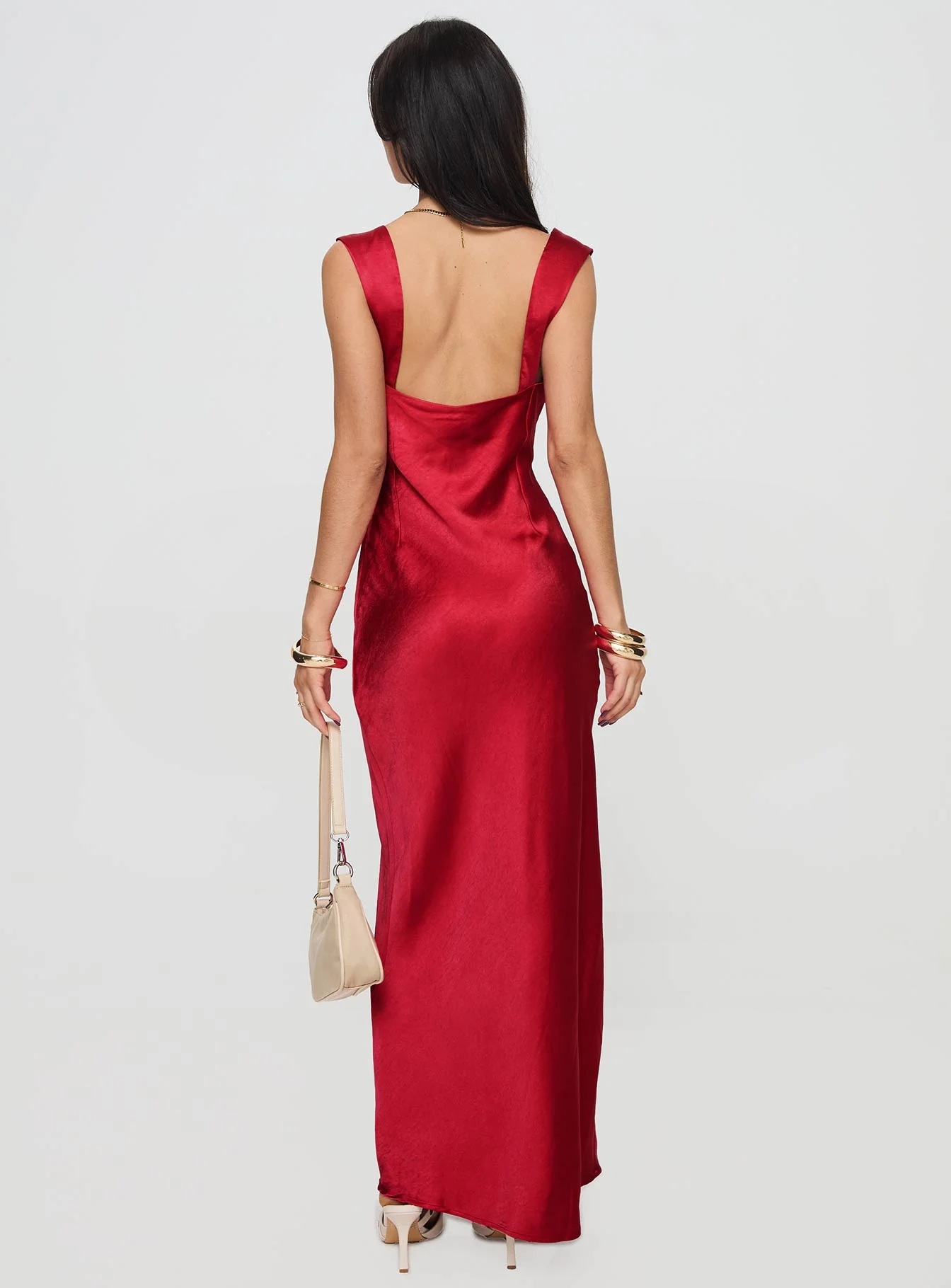 Radioactive Bias Cut Maxi Dress Red - Image 6