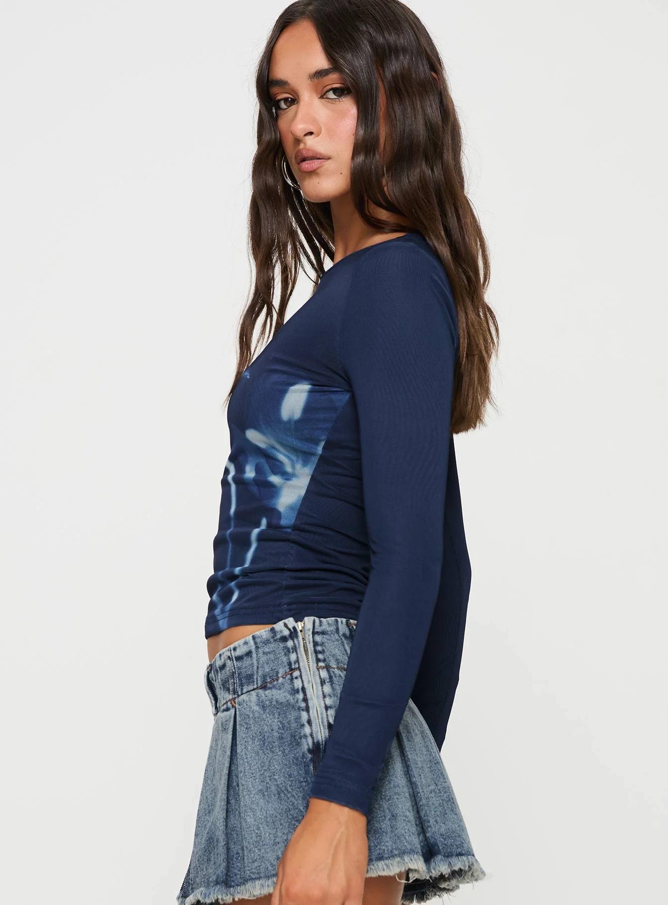 Raldor Long Sleeve Top Navy - Image 4