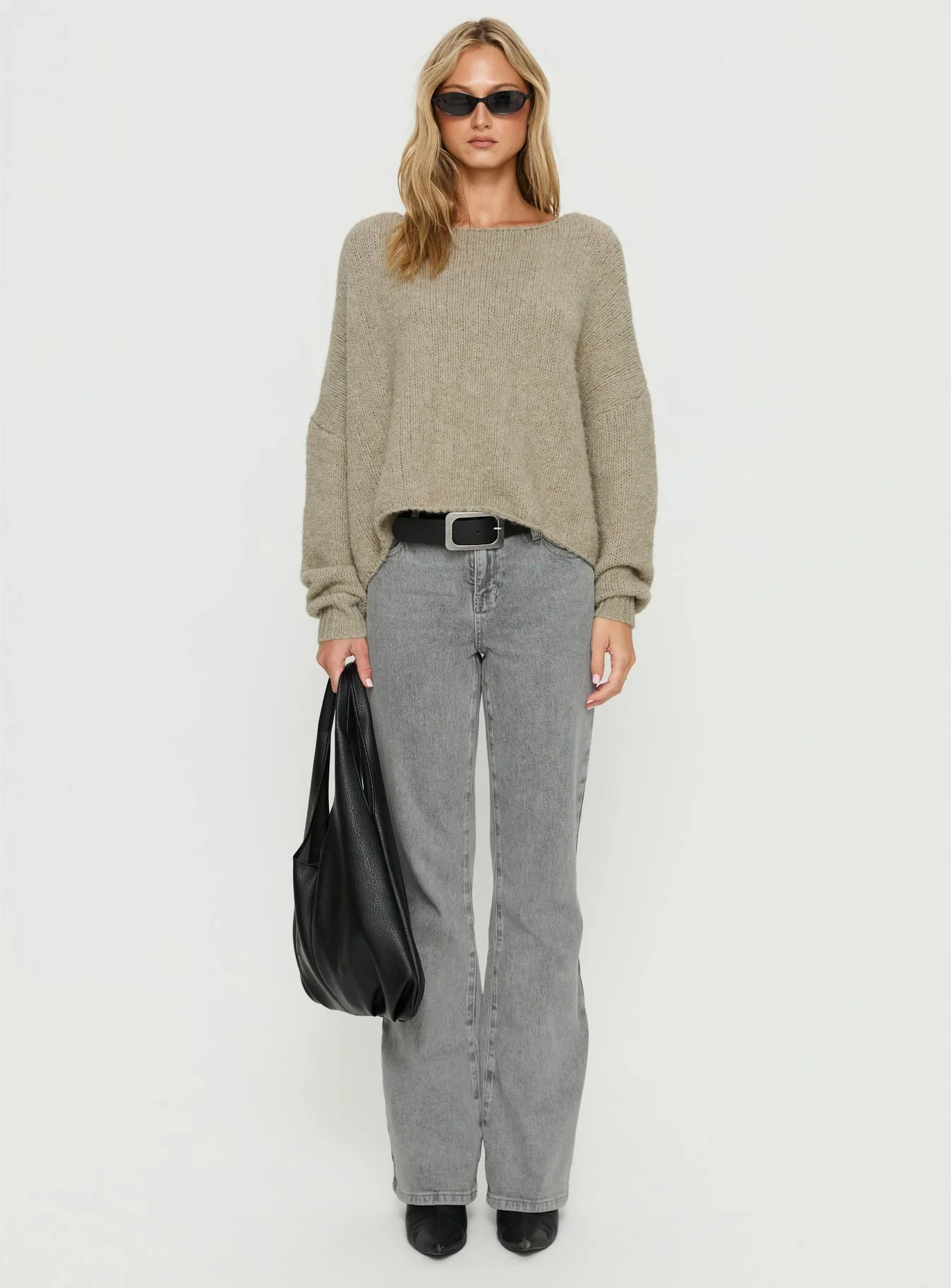 Ramy Wide Neck Knit Sweater Olive - Image 7
