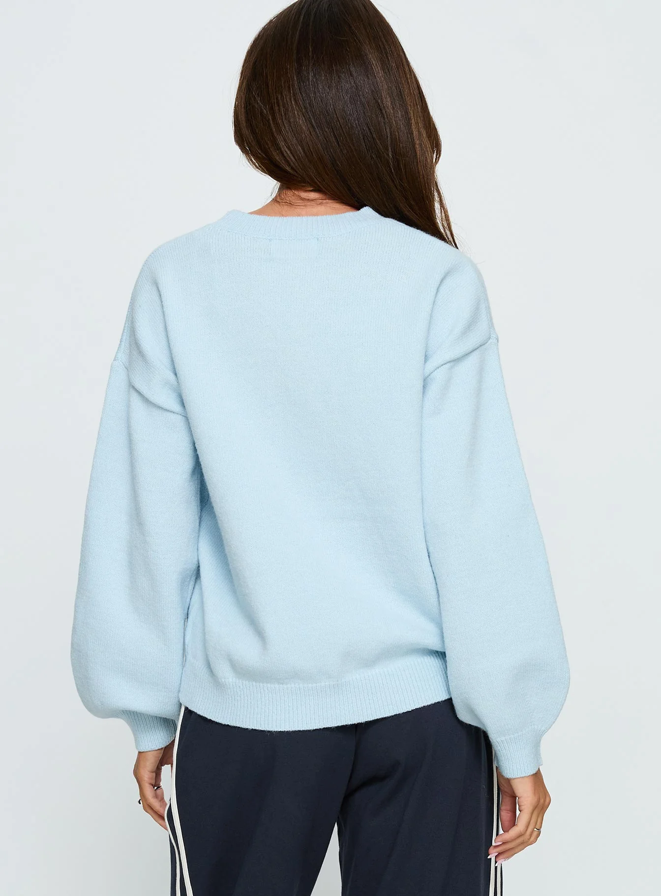Ranee Graphic Knit Sweater Blue - Image 4