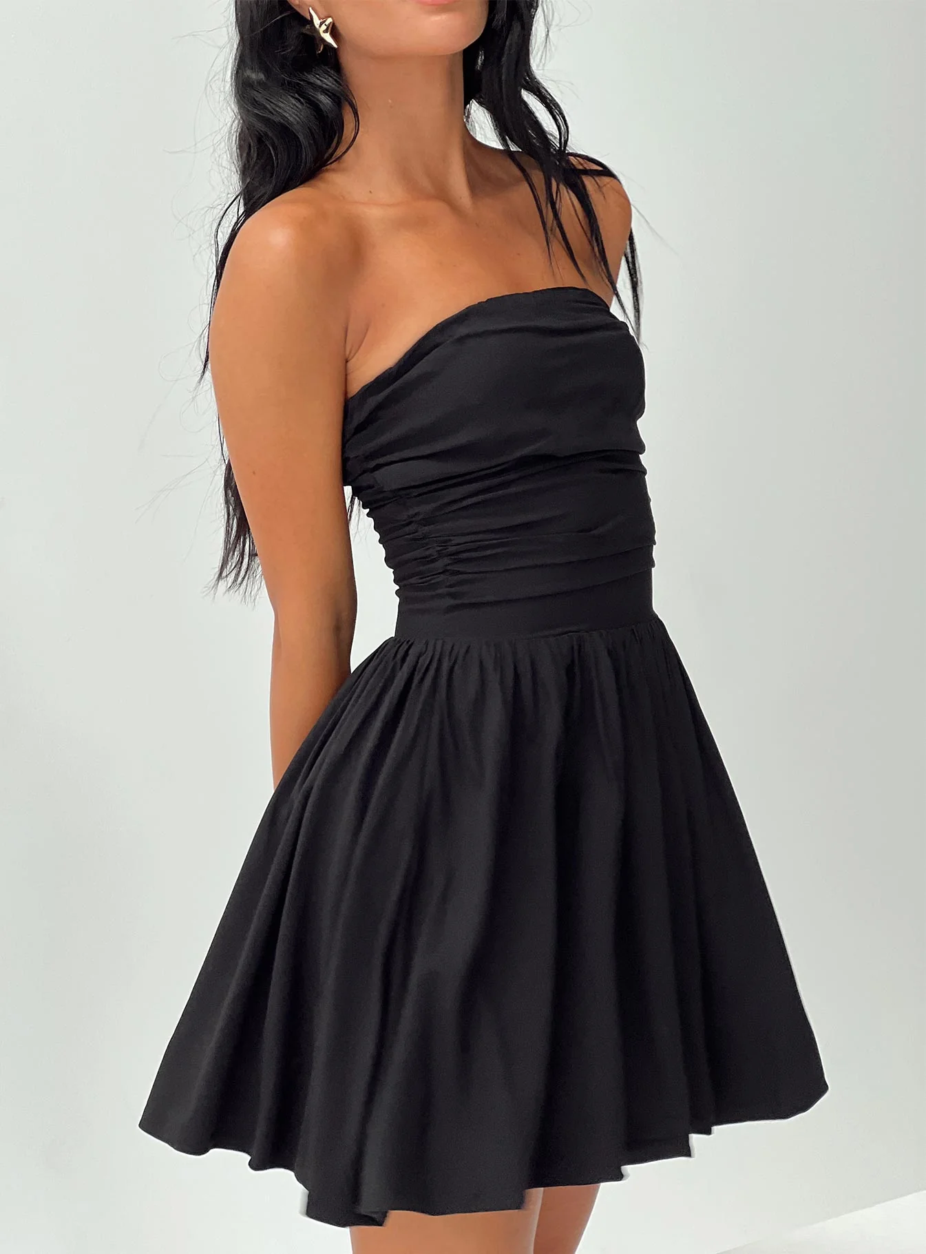 Rashida Strapless Mini Dress Black - Image 7