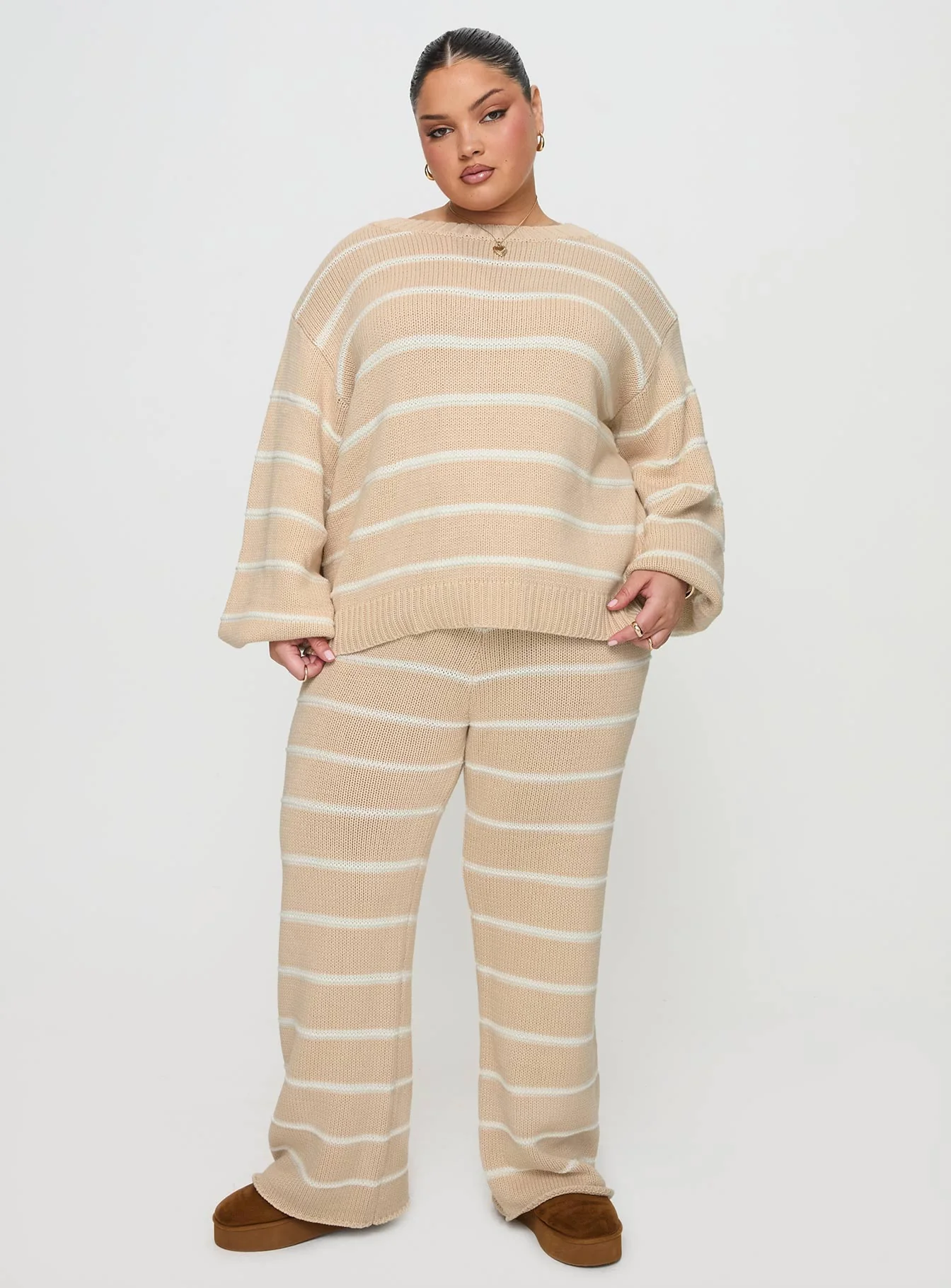 Read Your Mind Knit Pant Cream Stripe - Image 10