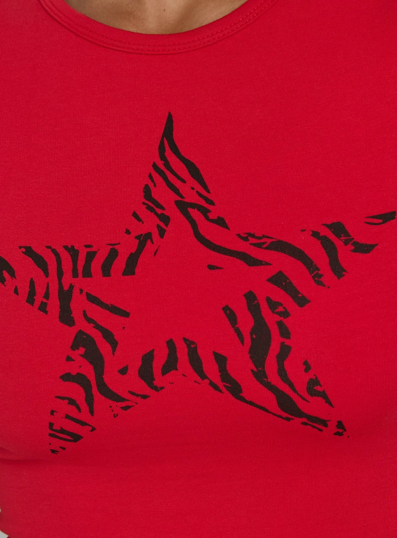 Rebel Star Graphic Baby Tee Red - Image 6