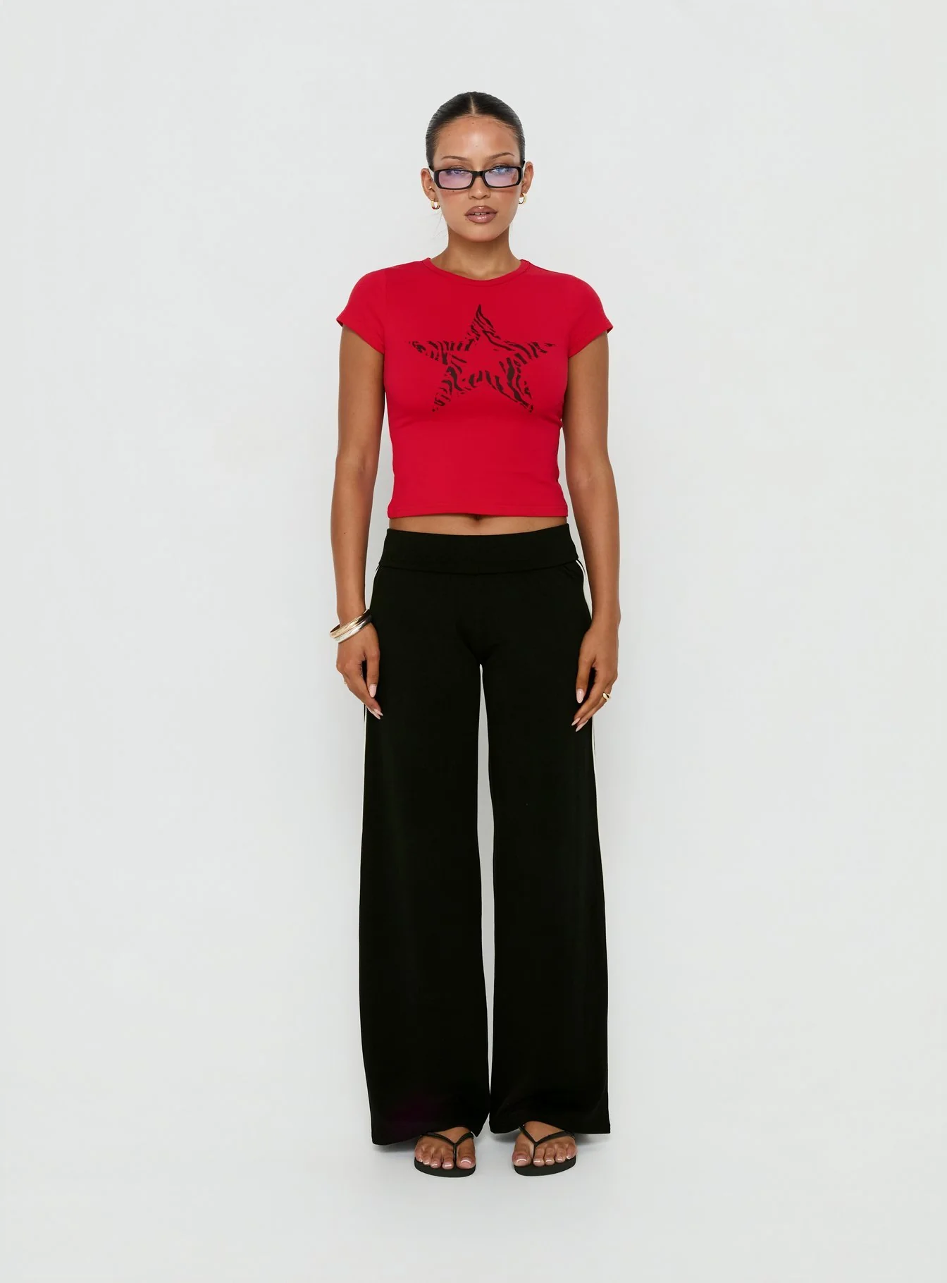 Rebel Star Graphic Baby Tee Red - Image 7