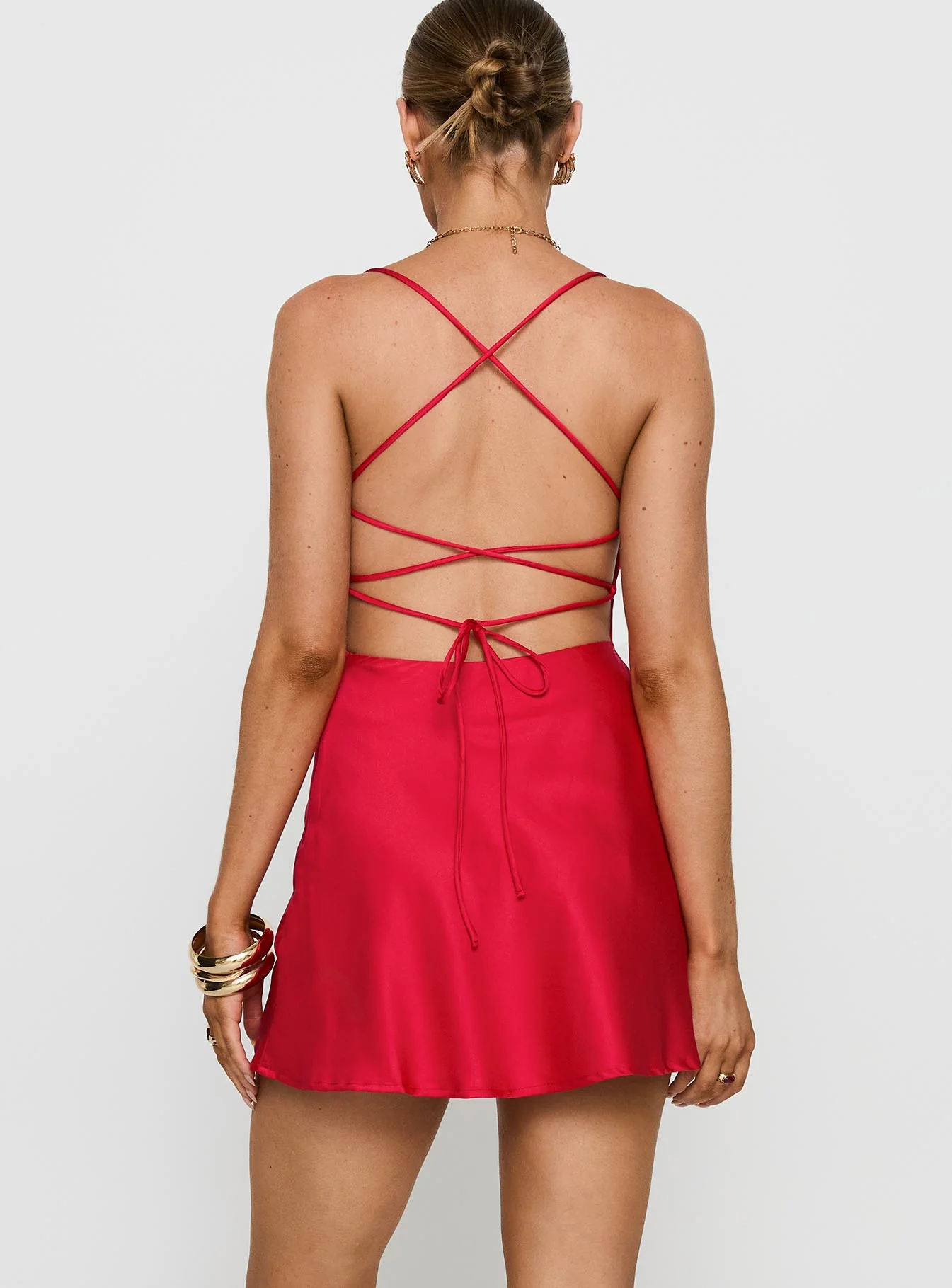 Celena Mini Dress Red - Image 5