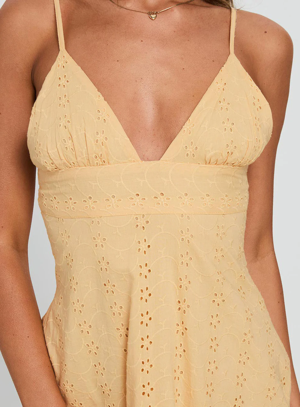 Reflections Anglaise Mini Dress Yellow - Image 6