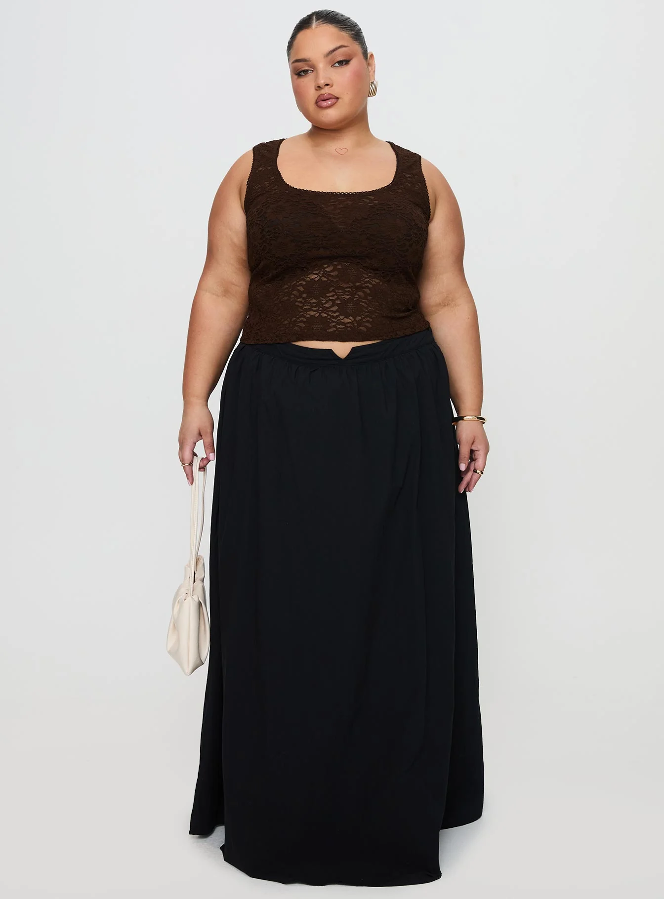 Rennata Gathered Mid Rise Maxi Skirt Black - Image 7