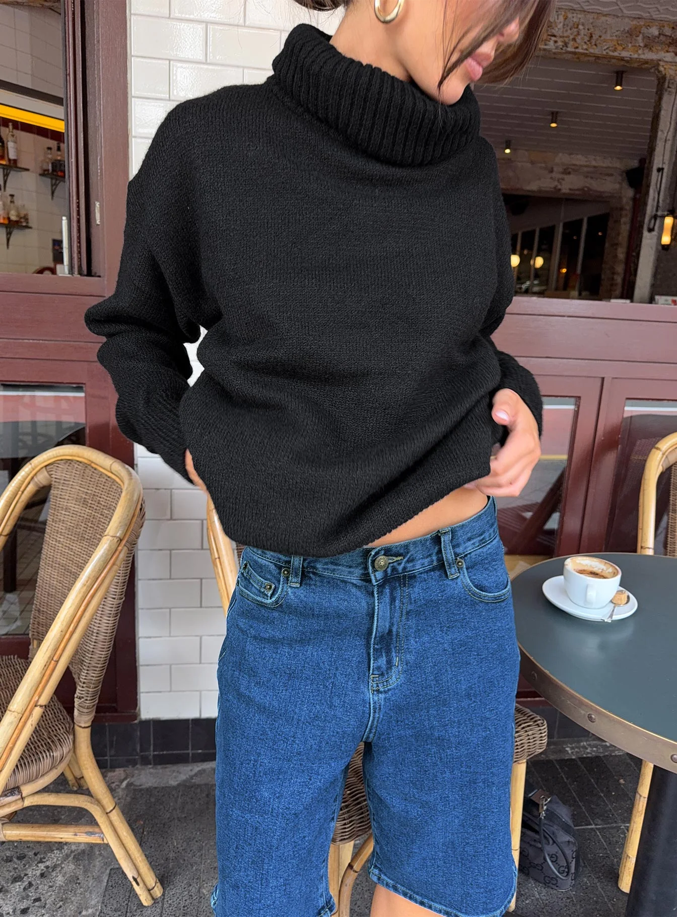 Retro Dream Mid Rise Longline Denim Shorts Mid Wash - Image 13
