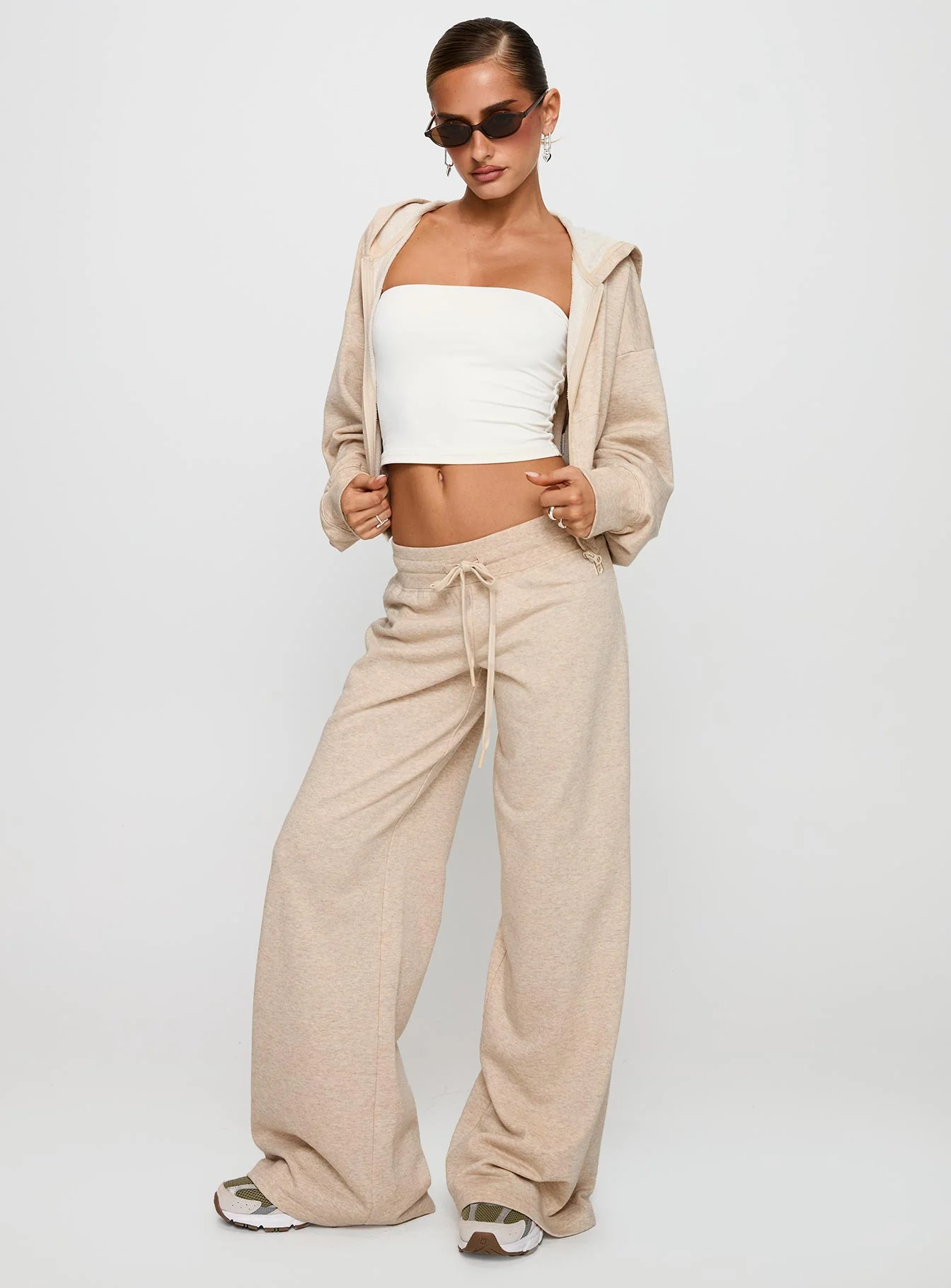 Revive Zip Through Hoodie Oat Marle - Image 3