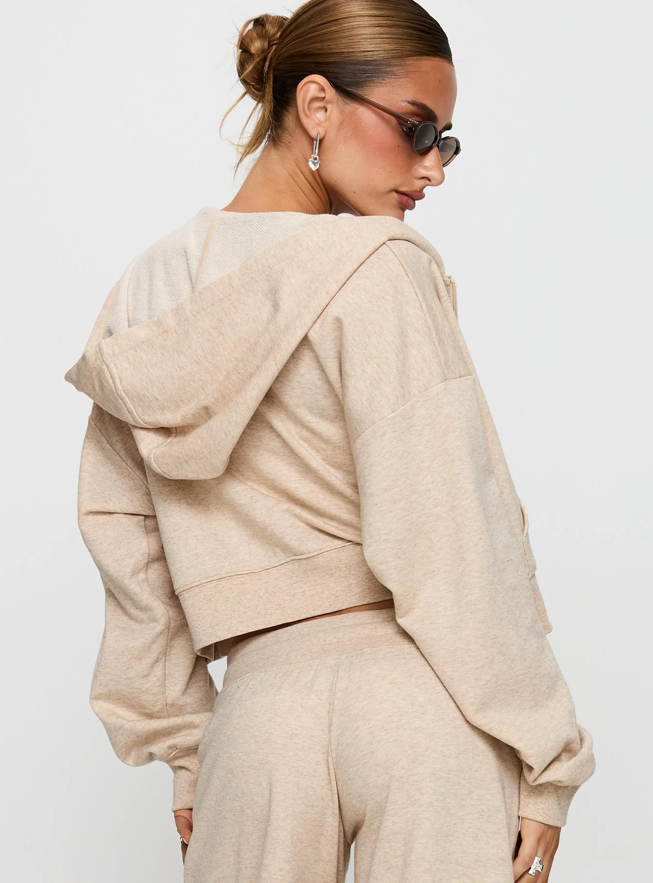Revive Zip Through Hoodie Oat Marle - Image 5