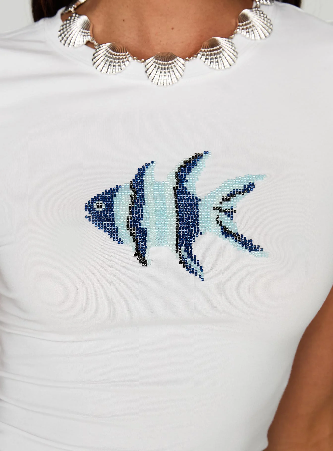 Rising Sun Beaded Top White - Image 6