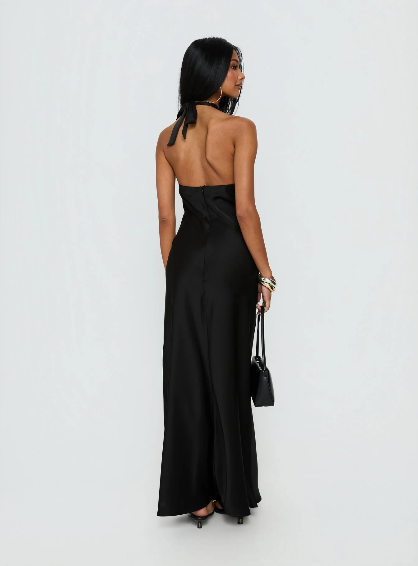 Rosario Halter Sheer Maxi Dress Black - Image 4