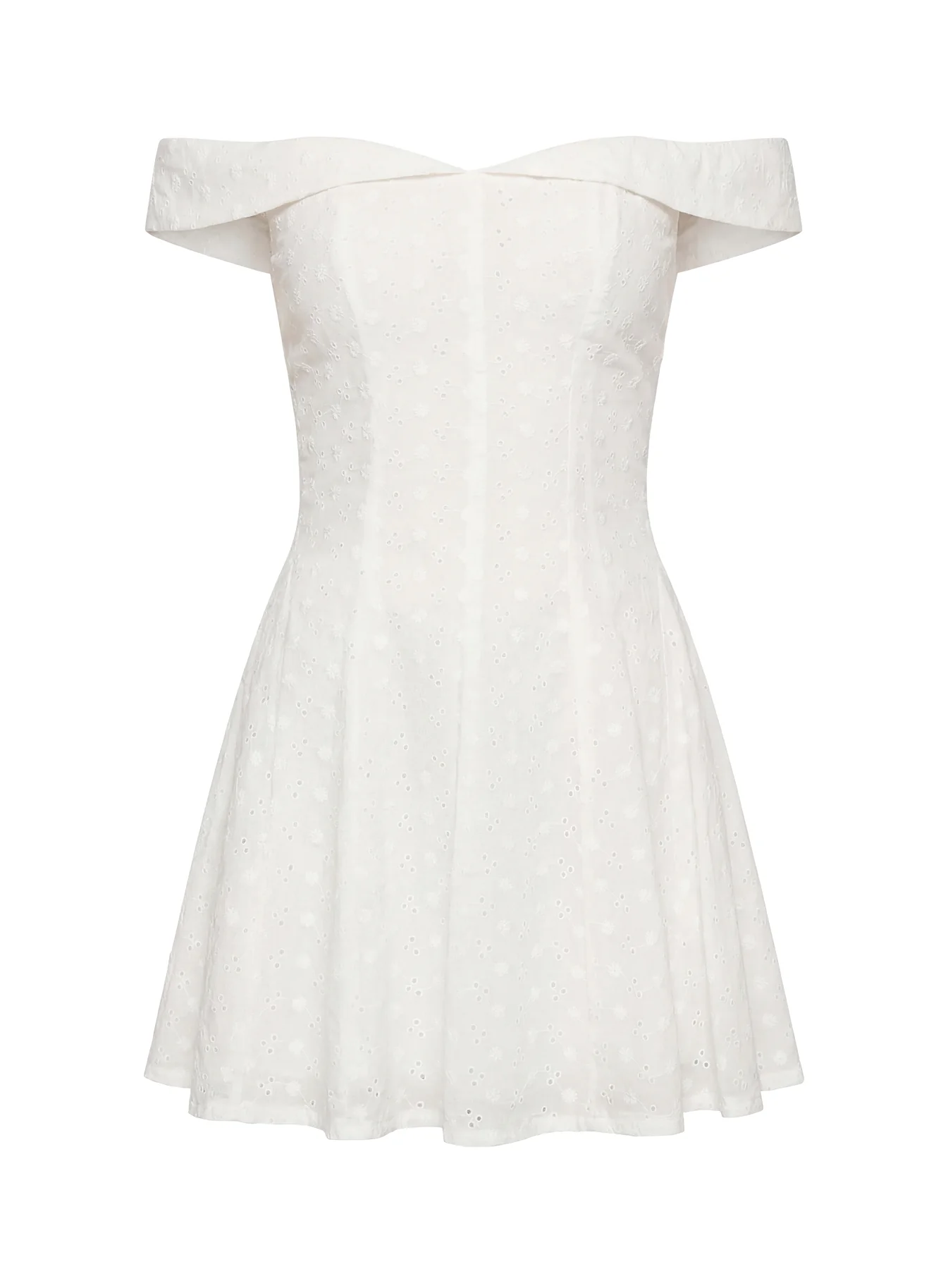 Rosebud Off The Shoulder Mini Dress White Petite - Image 13