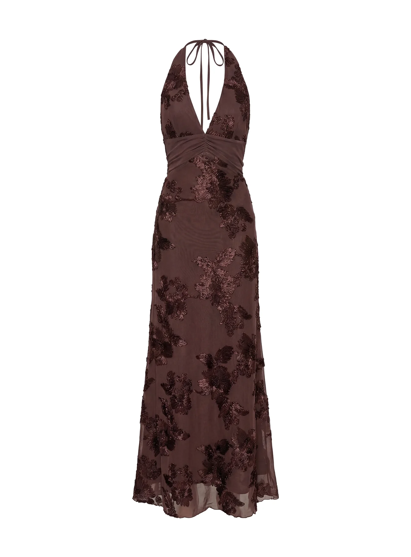 Rousseau Halter Maxi Dress Espresso - Image 9