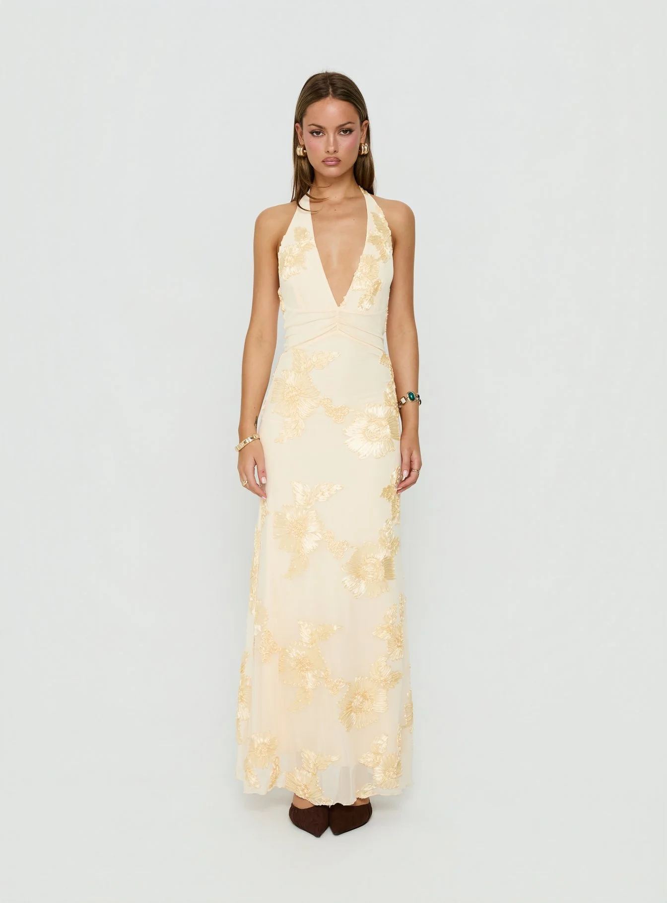 Rousseau Halter Maxi Dress Yellow - Image 6