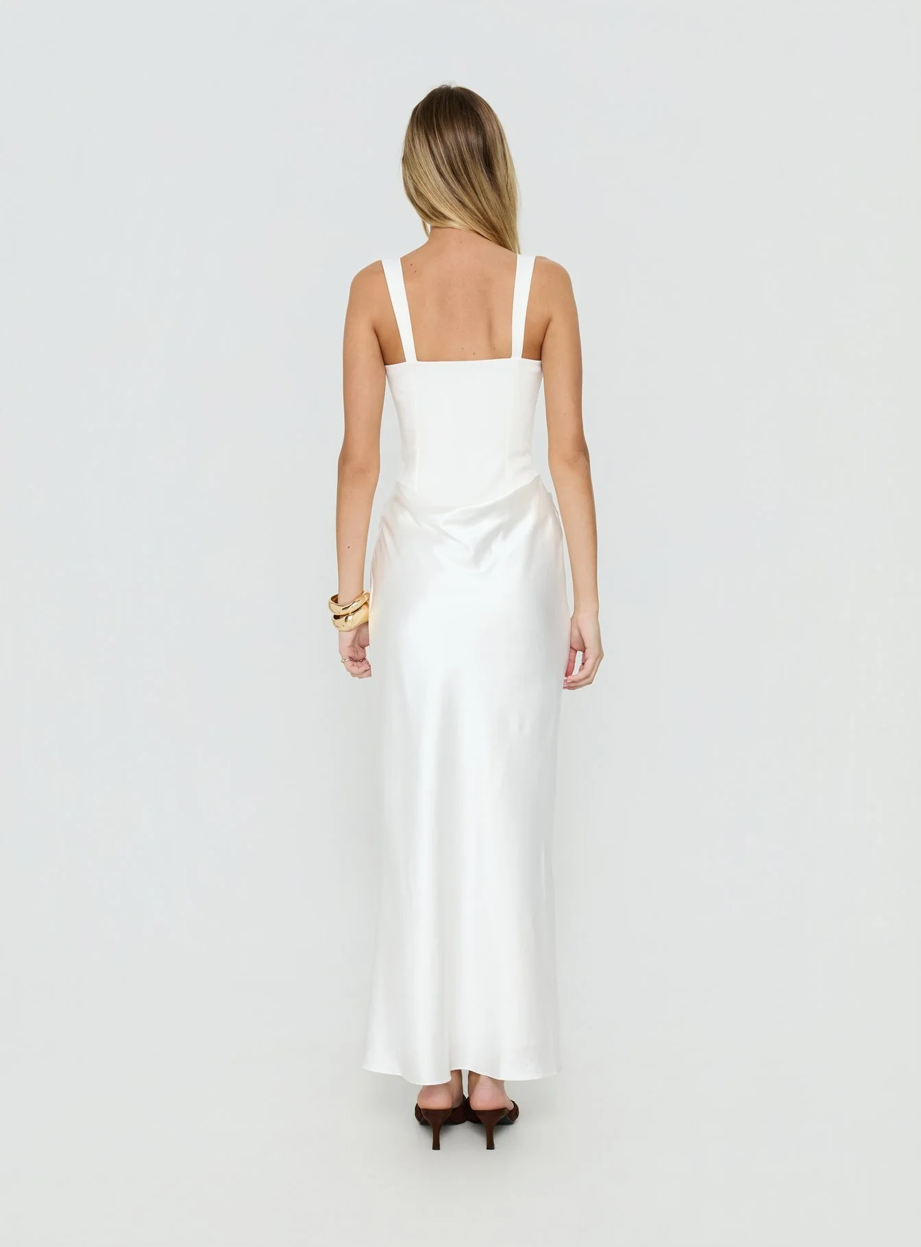 Ryana Corset Drape Maxi Dress White - Image 5