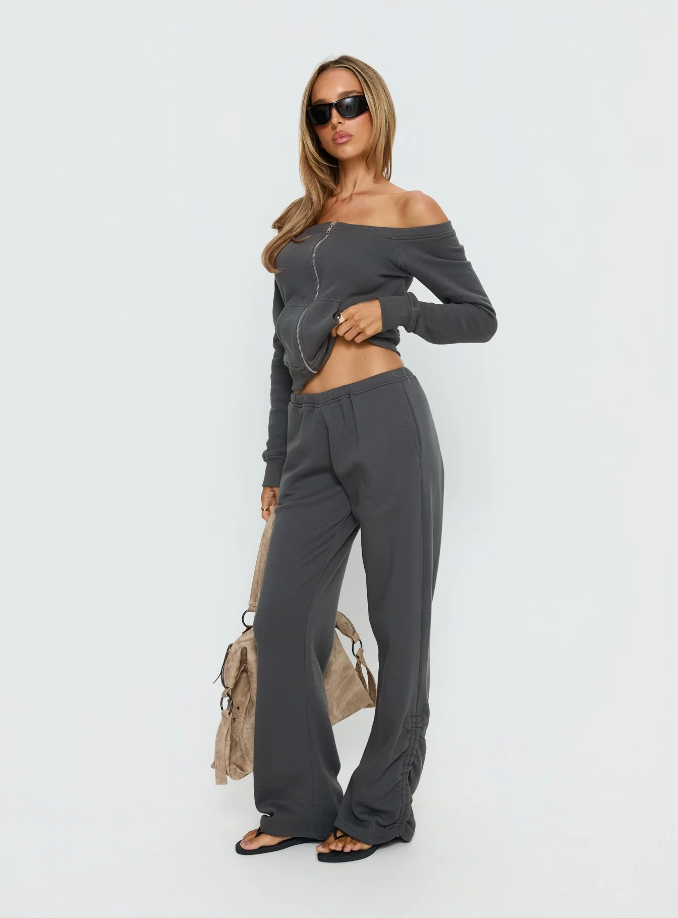 Rylan Low Rise Joggers Grey - Image 5