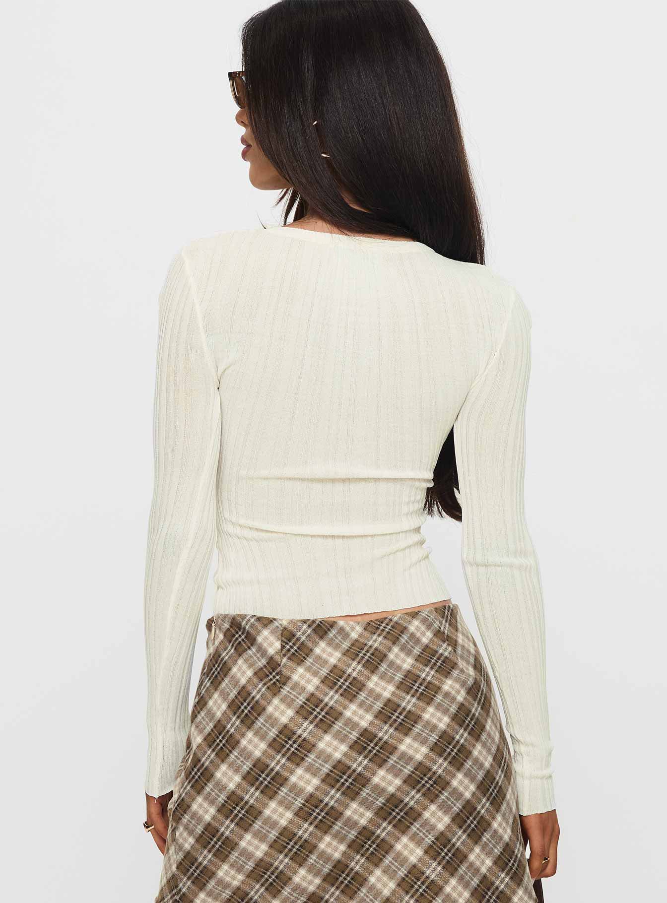 Rylin Long Sleeve Top Cream - Image 5
