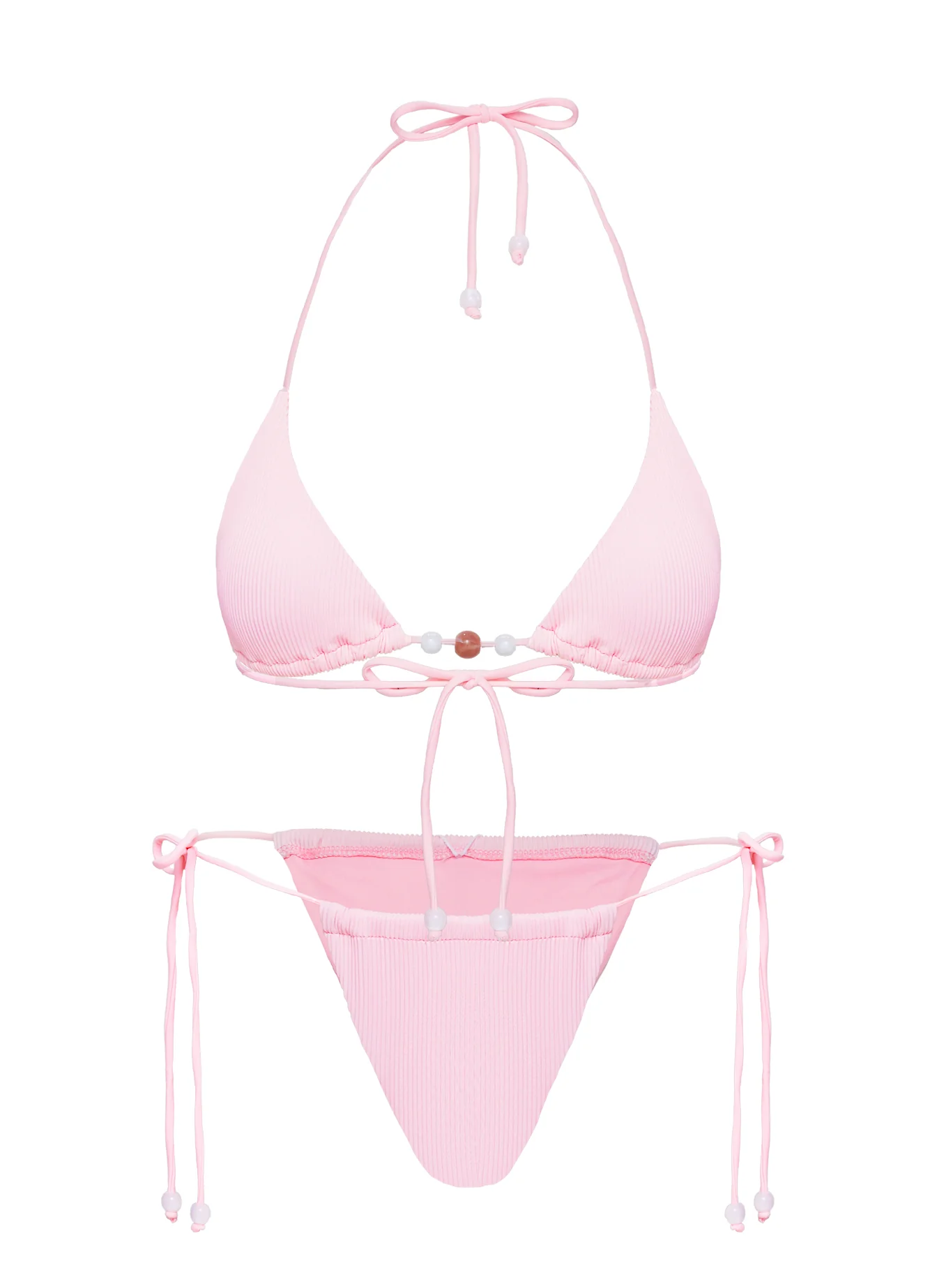 Saide Triangle Bikini Top Pink Stripe - Image 5