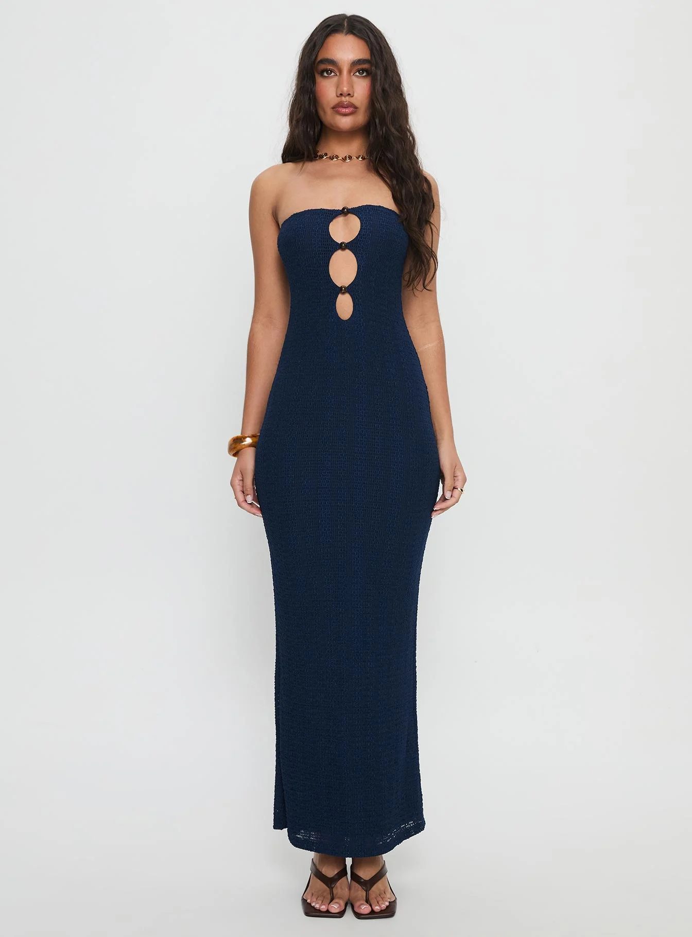 Saijana Strapless Maxi Dress Navy - Image 6