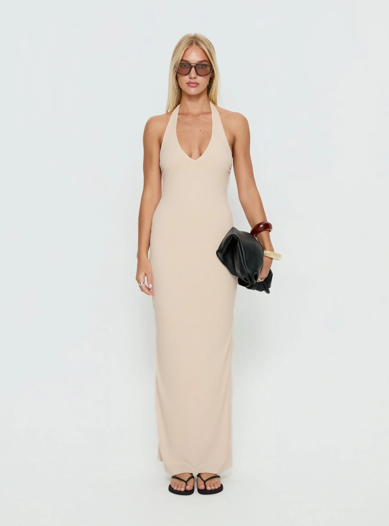 Sakiri Halter Maxi Dress Cream - Image 7