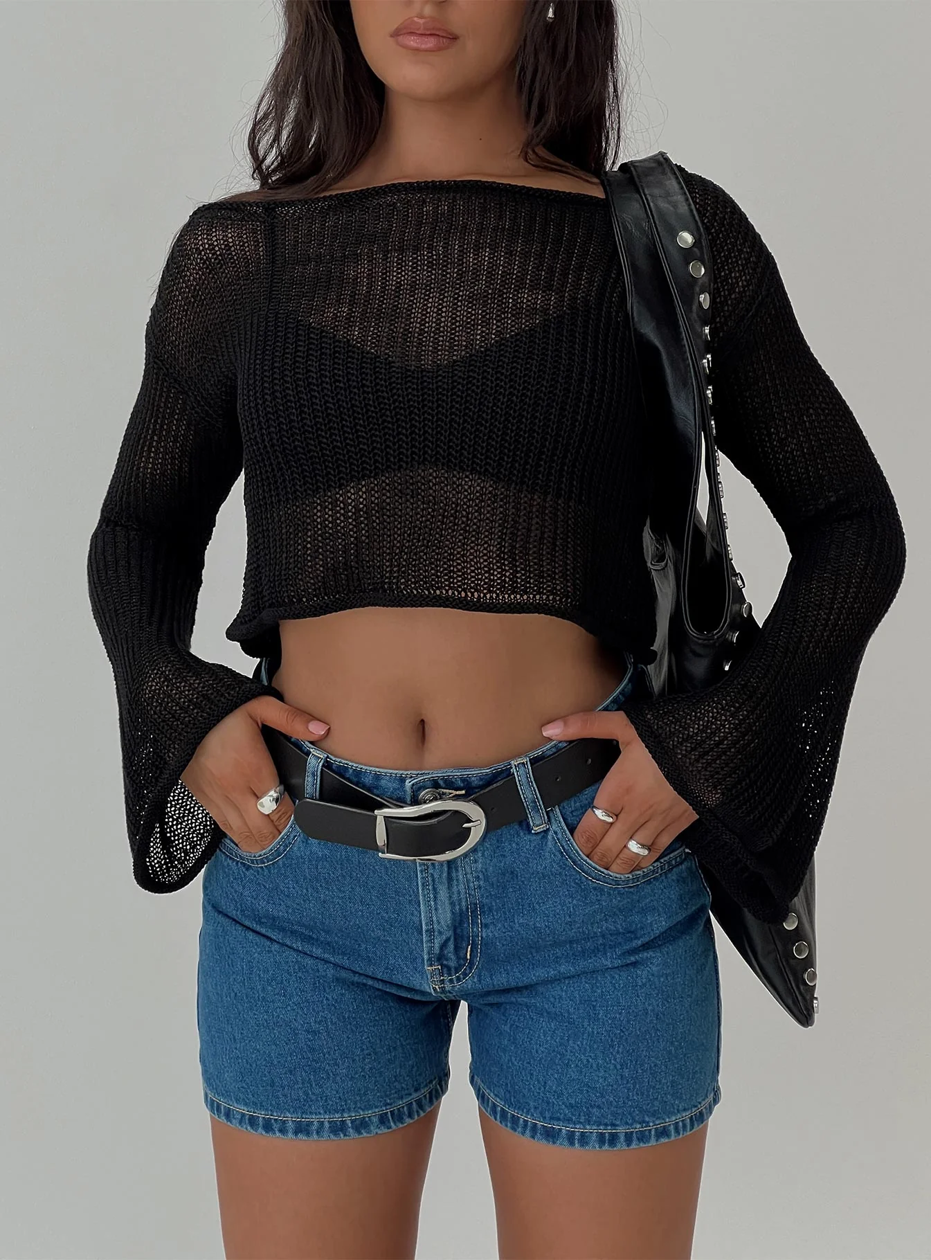 Saldana Shorts Mid Blue Denim Petite - Image 7