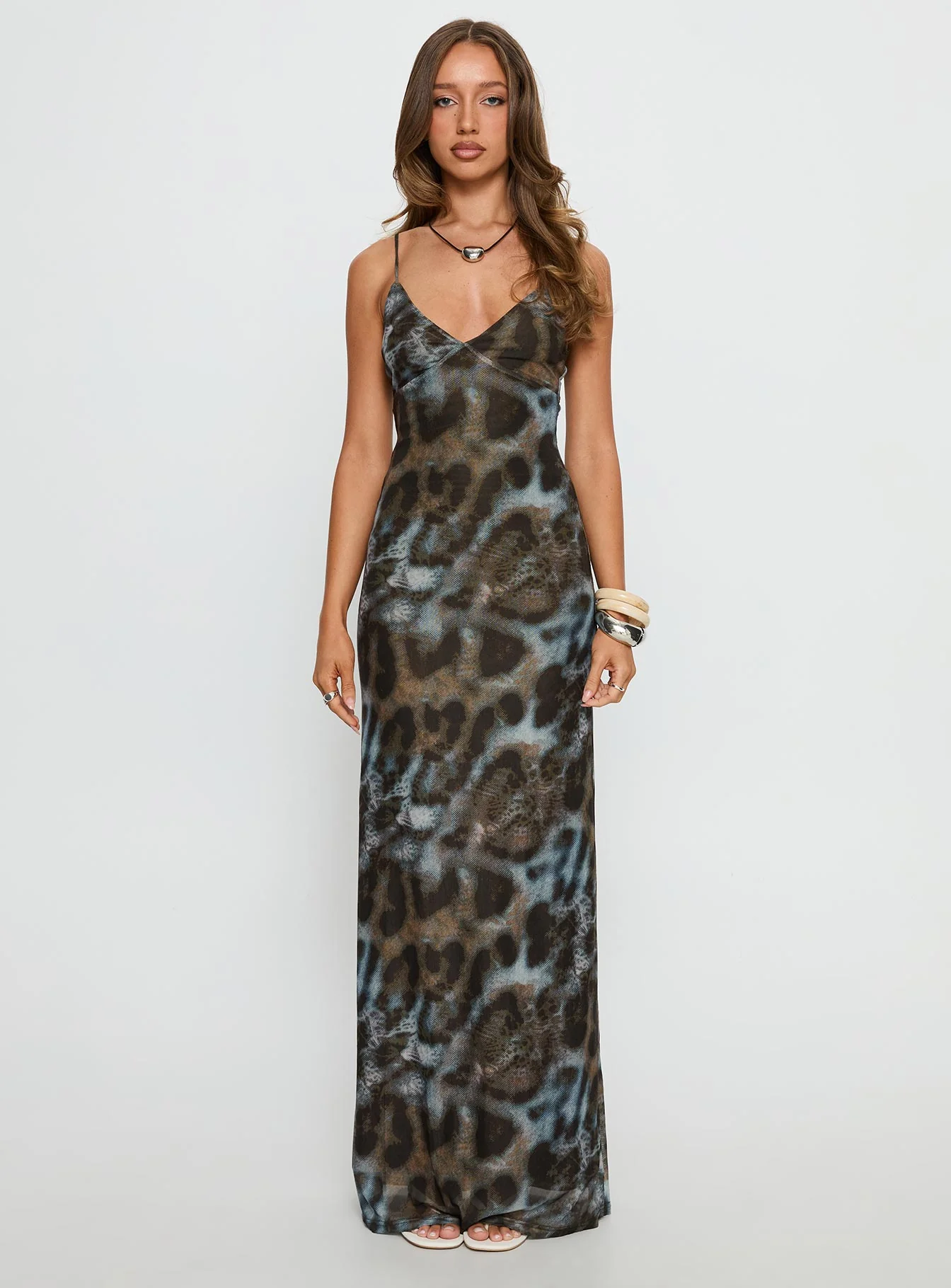 Saphrona V-neck Maxi Dress Leopard - Image 6
