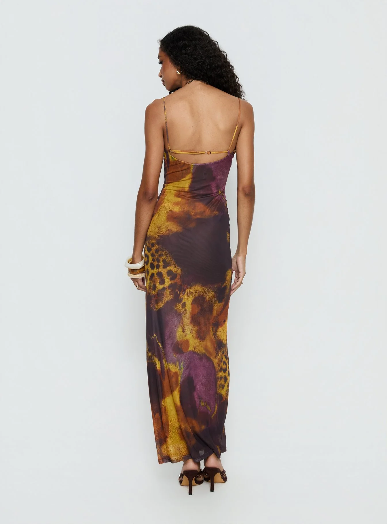 Saphrona V Neck Maxi Dress Leopard Blur - Image 5