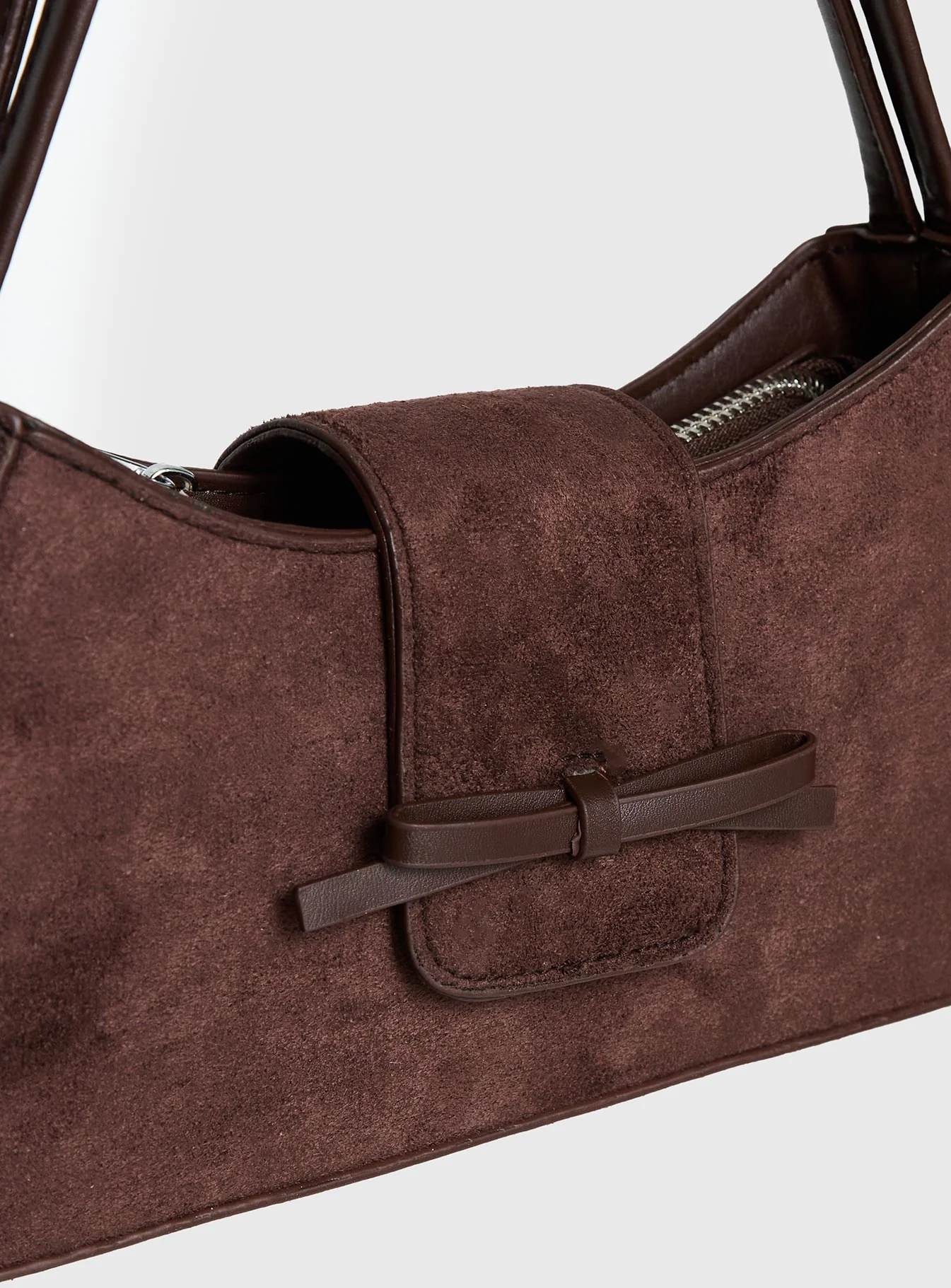 Scotlyn Shoulder Bag Faux Suede Brown - Image 5