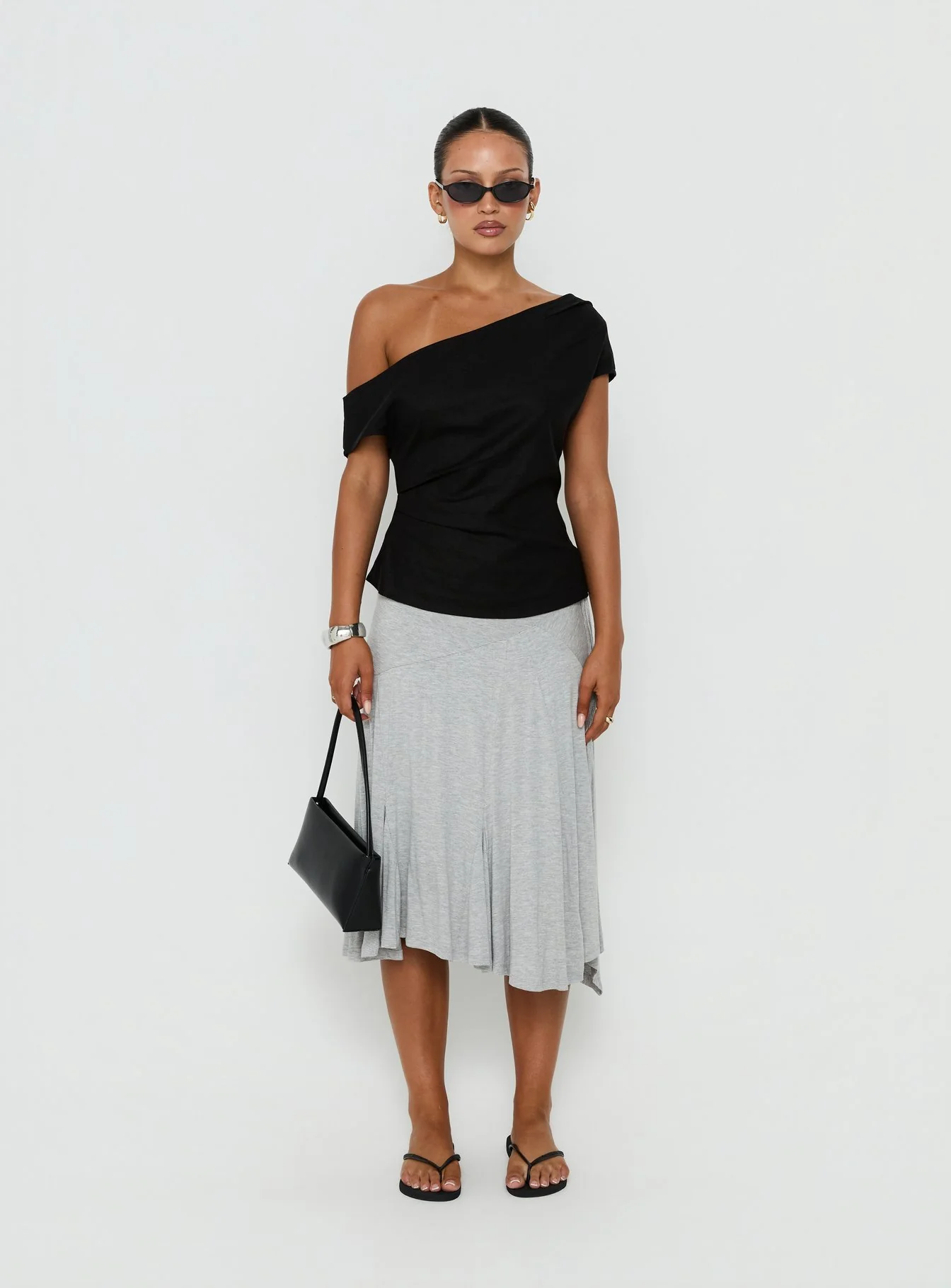 Seasons Change Relaxed Off Shoulder Top Black - Image 6