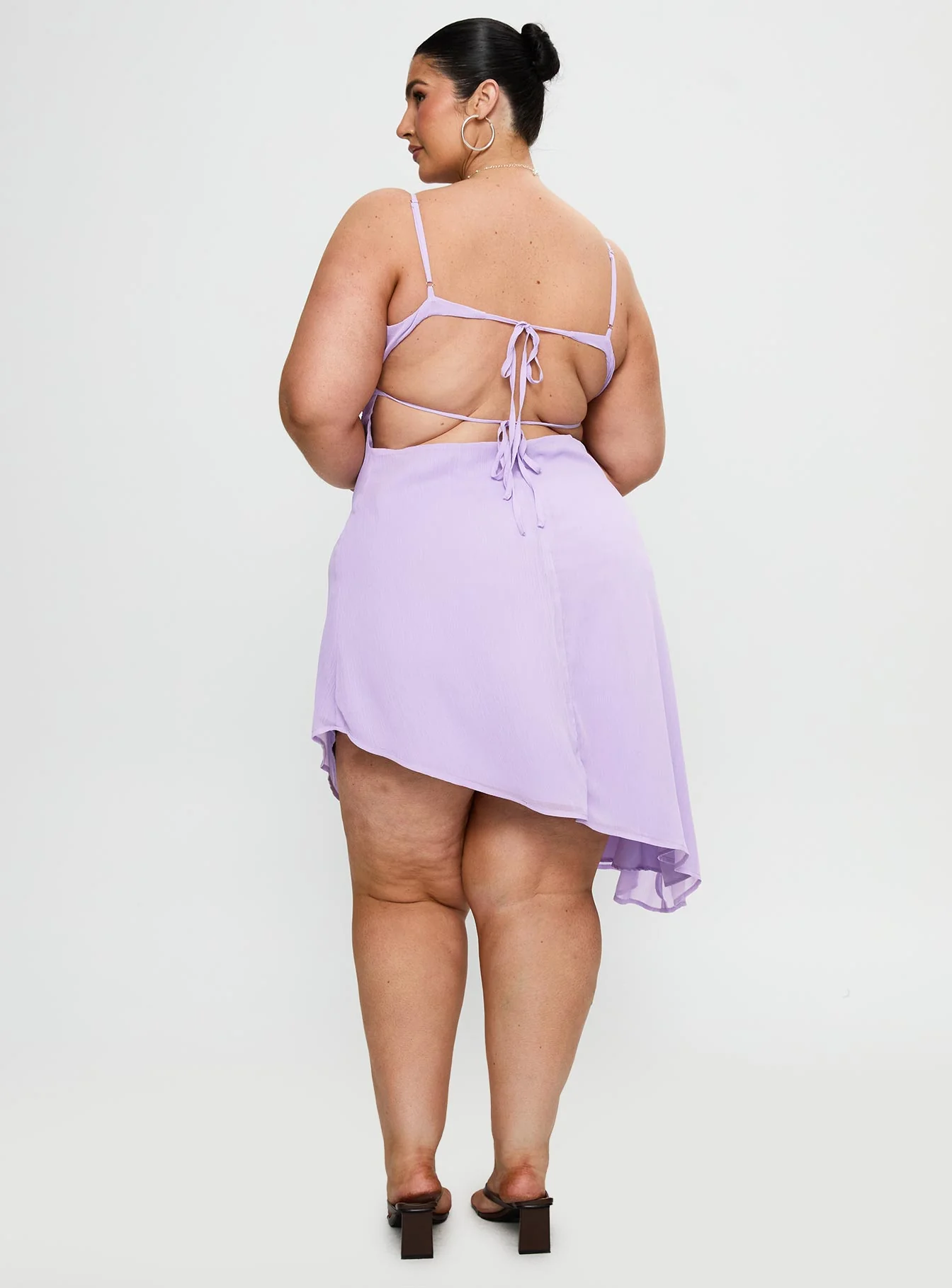 Secret Gardens Asymmetrical Midi Dress Purple Curve - Image 5