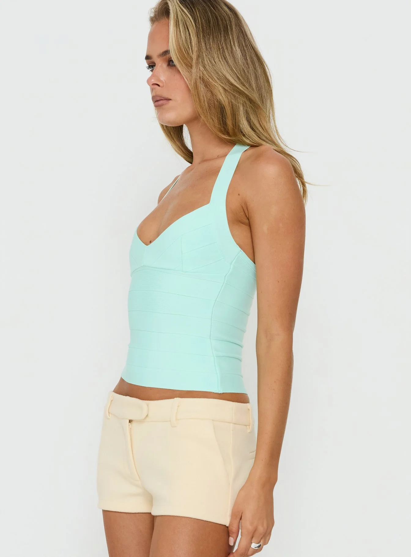 Sefina Bandage Halter Neck Top Aqua - Image 4