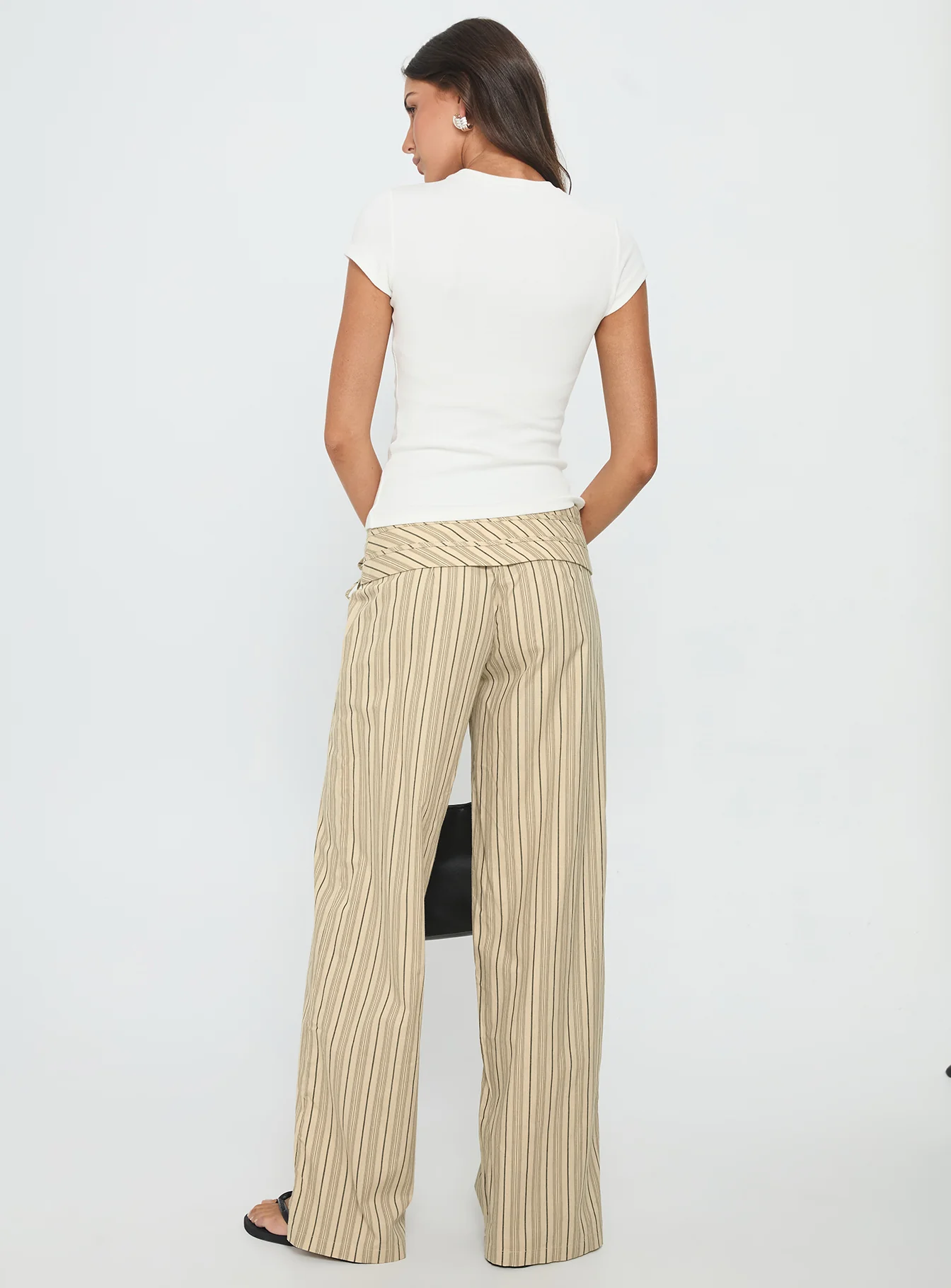 Seneca Wrap Pant Beige Stripe - Image 5