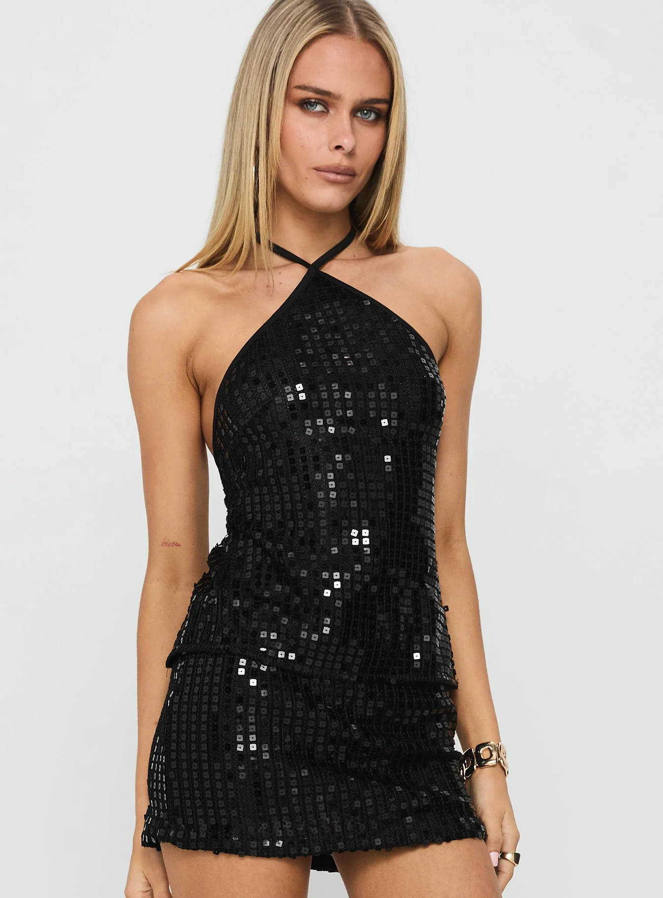 September Sunsets Halter Top Black - Image 2