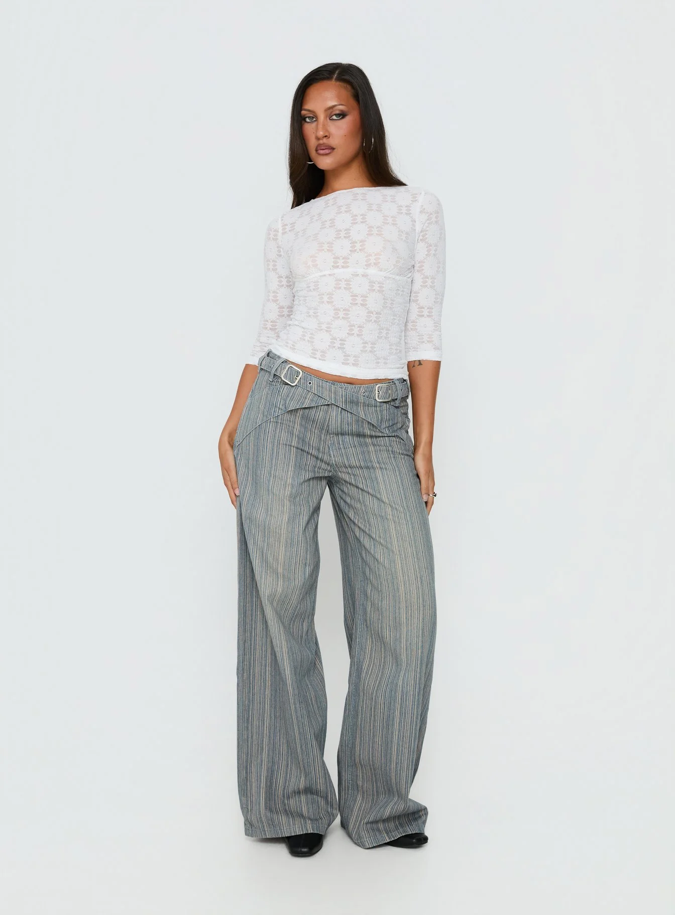Seraphim Textured 3/4 Sleeve Top White - Image 3