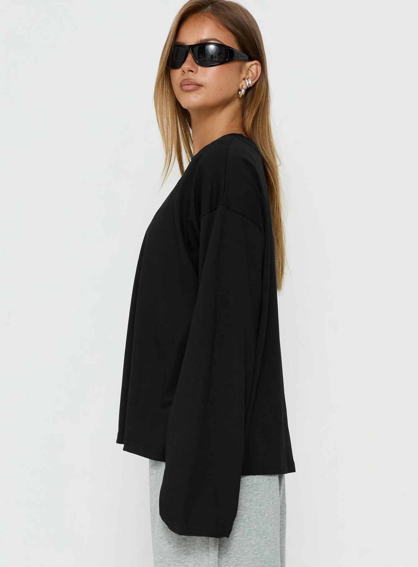 Settle Down Long Sleeve Top Black - Image 4