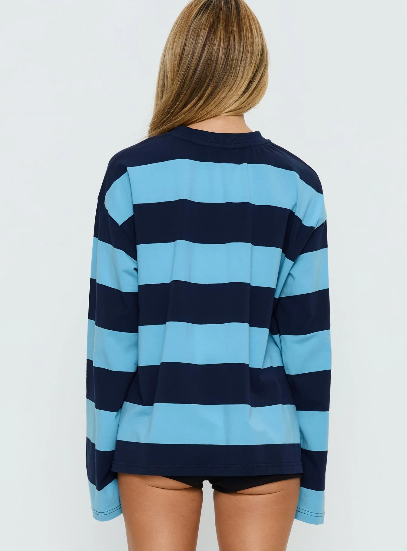Settle Down Long Sleeve Top Blue Stripe - Image 5