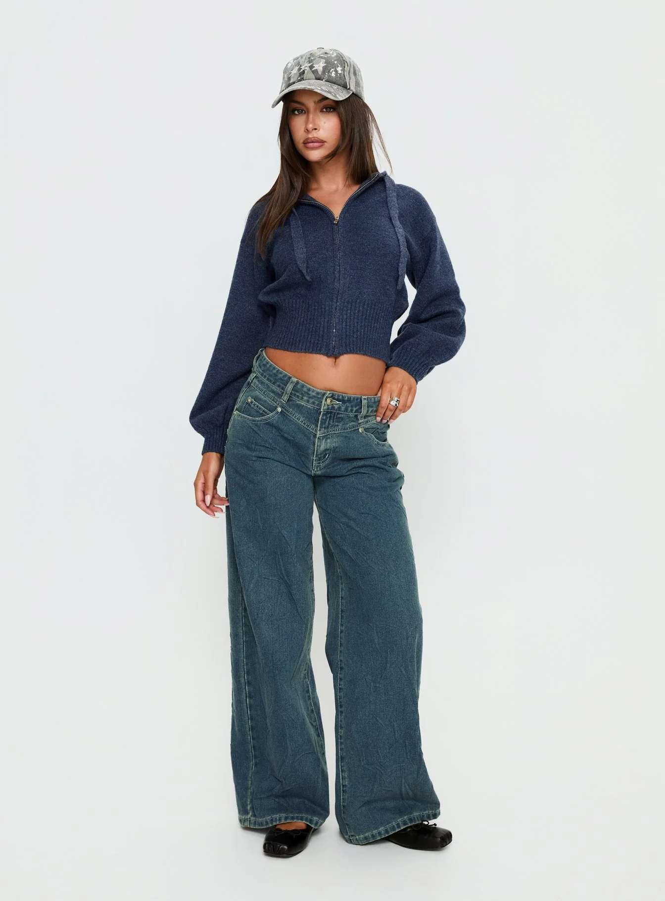 Shanna Relaxed Low Rise Jeans Acid Raw Wash - Image 3