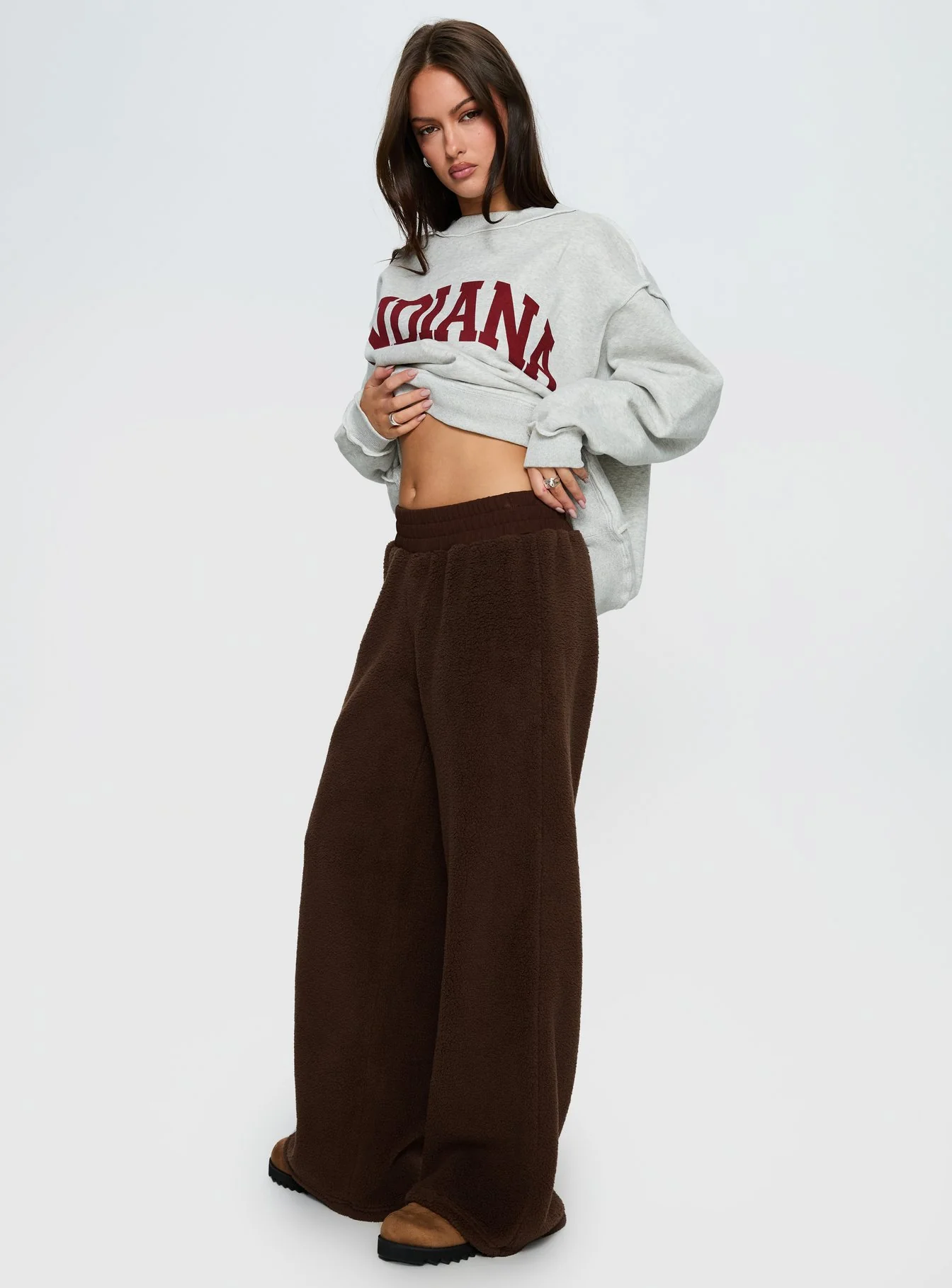 Siberia Fleece Track Pant Chocolate Brown - Image 4