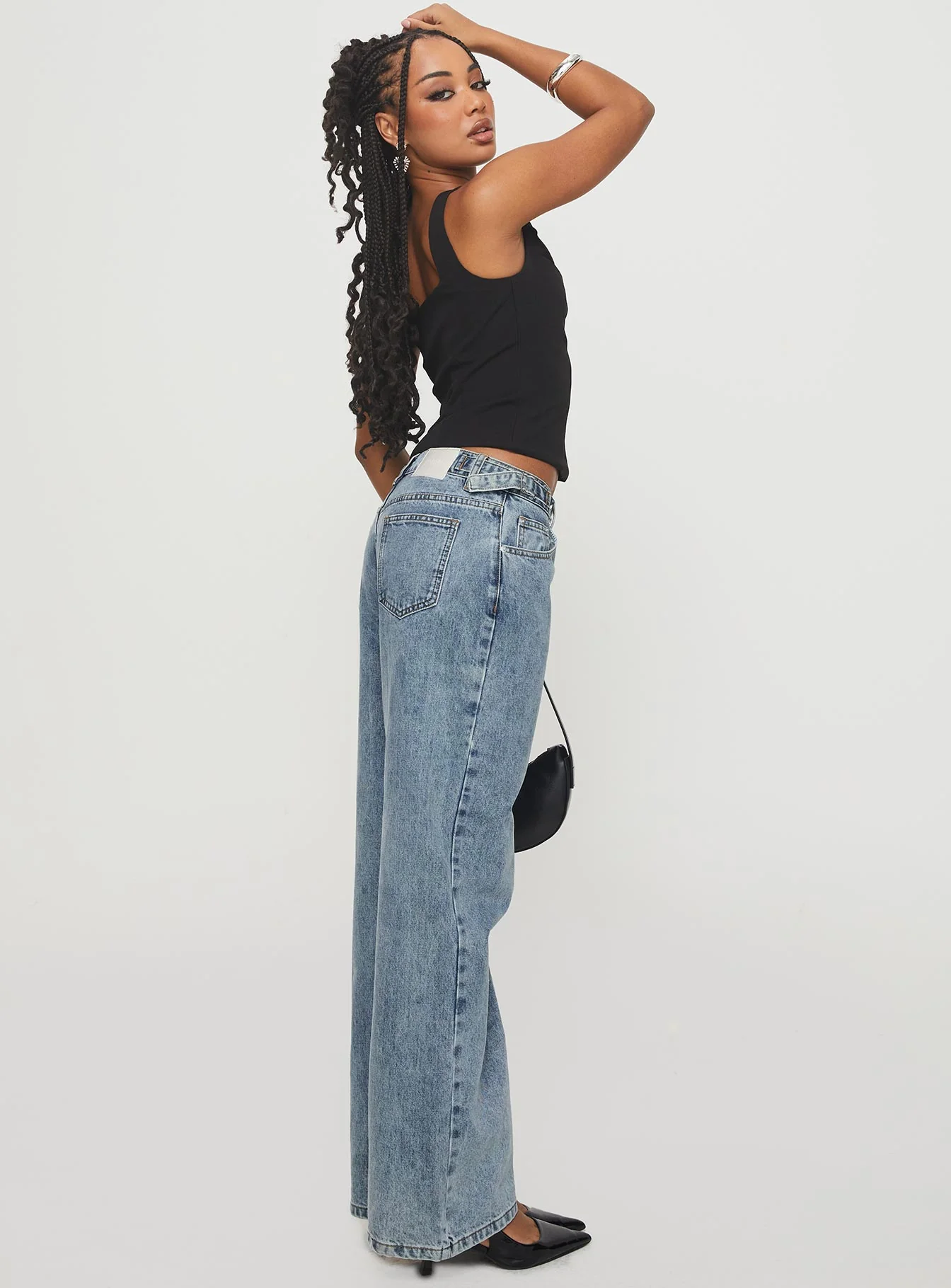Sidle Low Rise Straight Leg Jeans Light Wash - Image 4