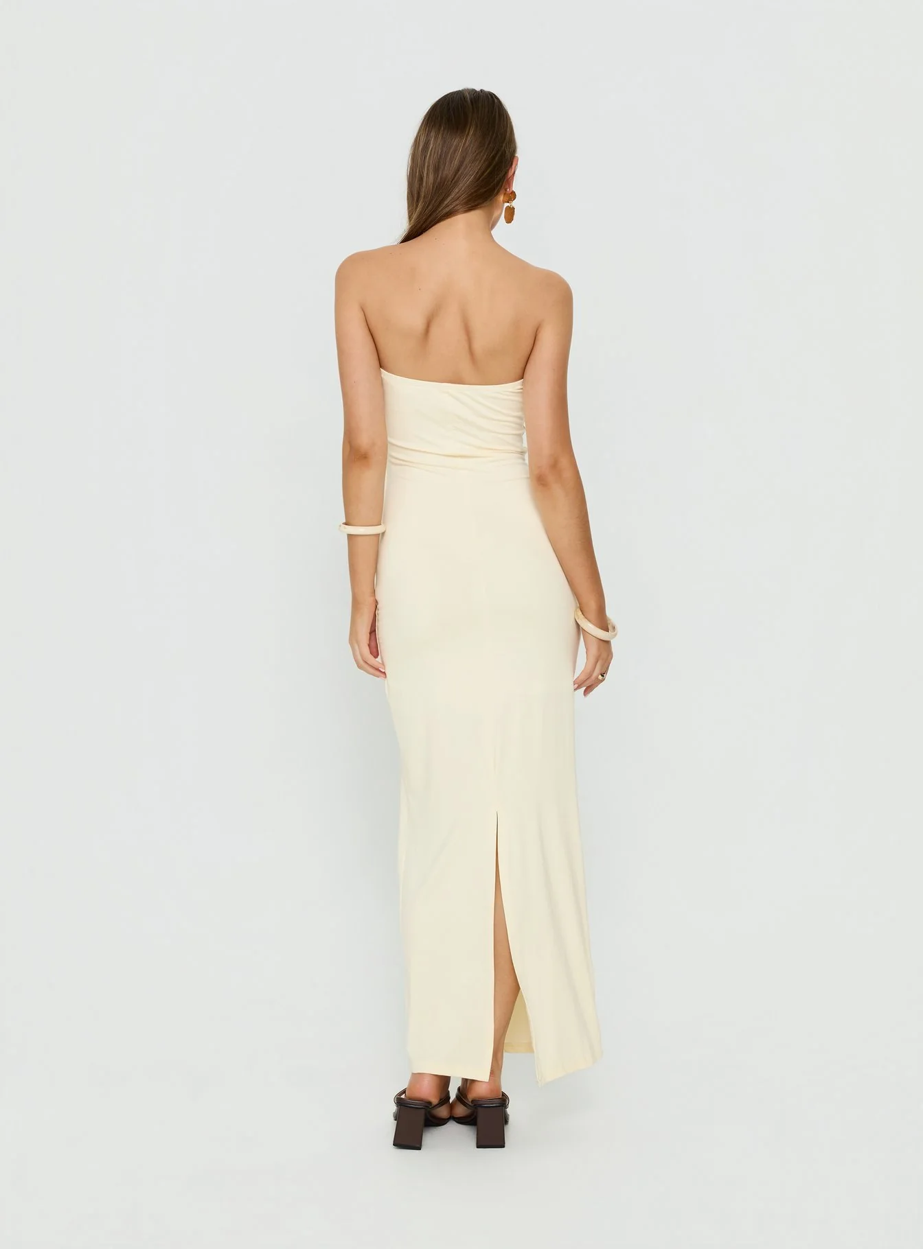 Signature Move Strapless Maxi Dress Butter Yellow - Image 4