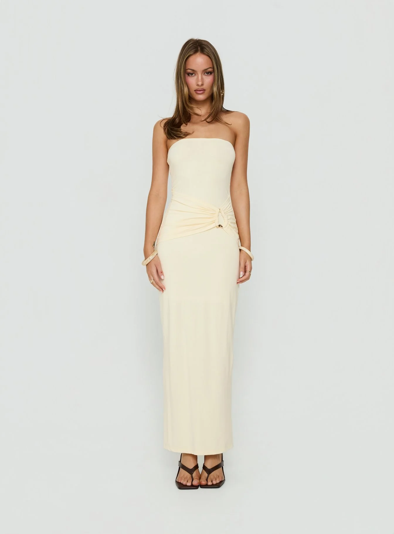 Signature Move Strapless Maxi Dress Butter Yellow - Image 6