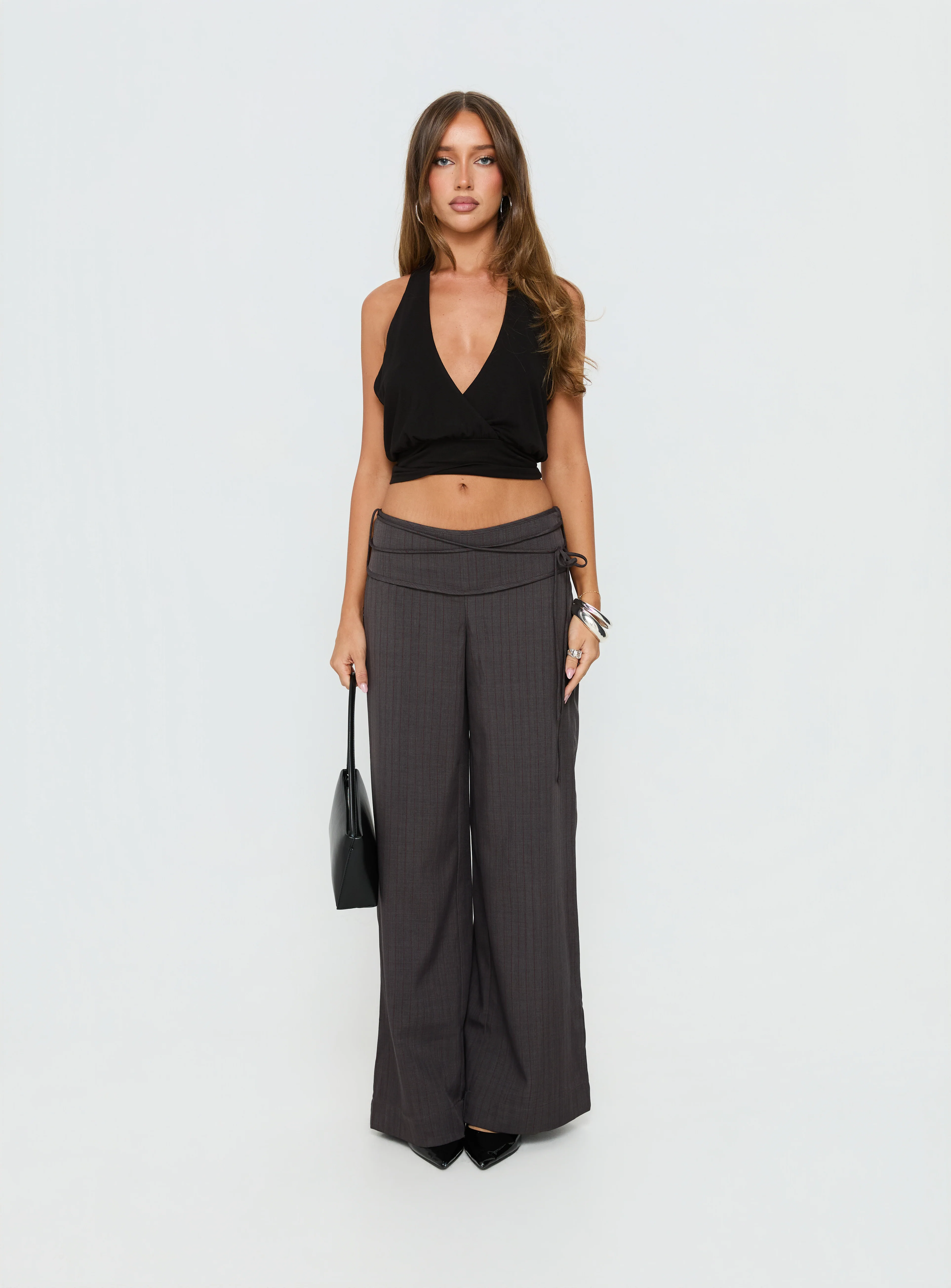 Silver Moon Tie Pants Charcoal - Image 7