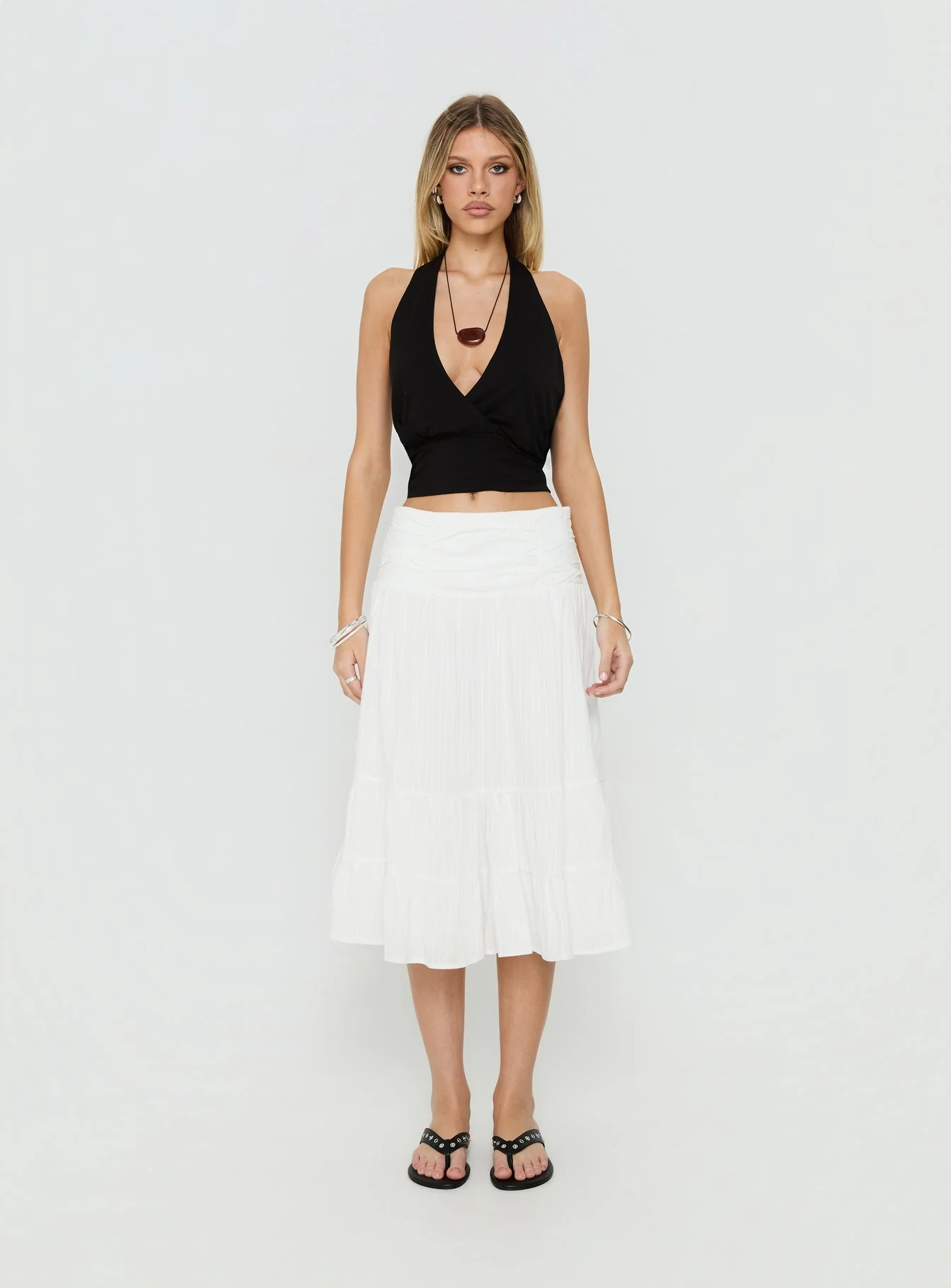 Silver Springs Midi Skirt White - Image 7