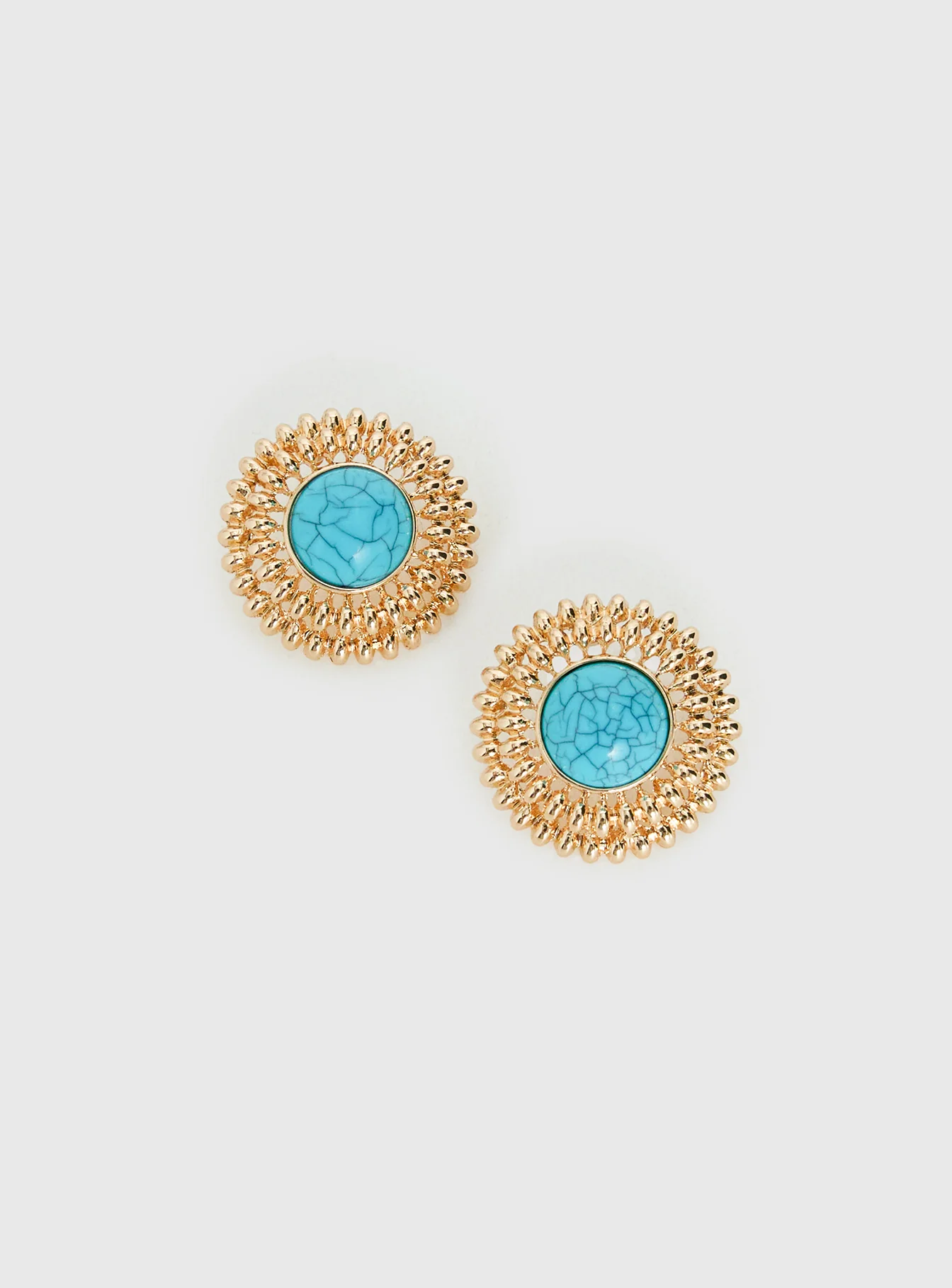 Sipriane Statement Earrings Gold / Turquoise - Image 3