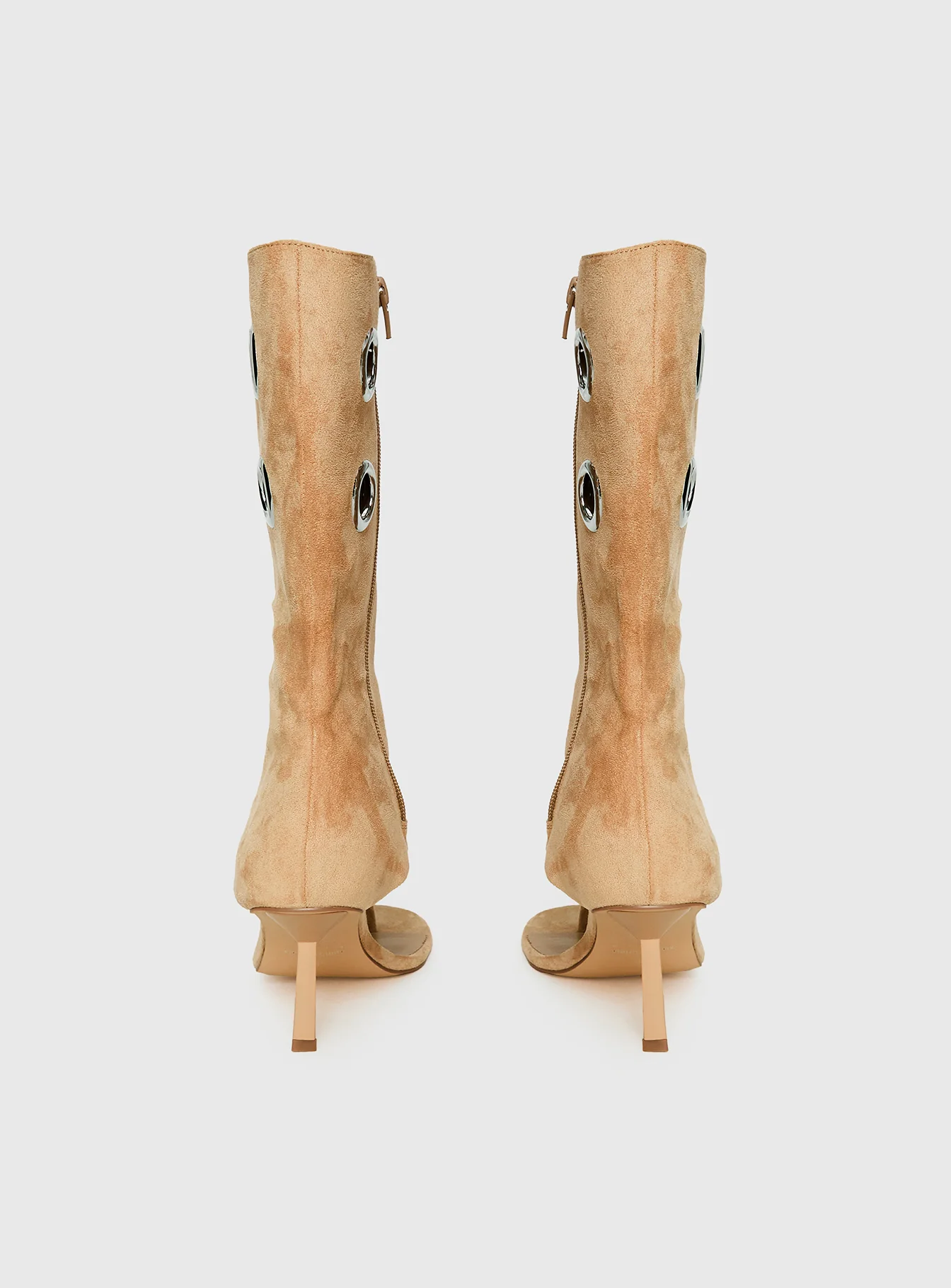 Situationship Eyelet Open Toe Heels Tan - Image 4