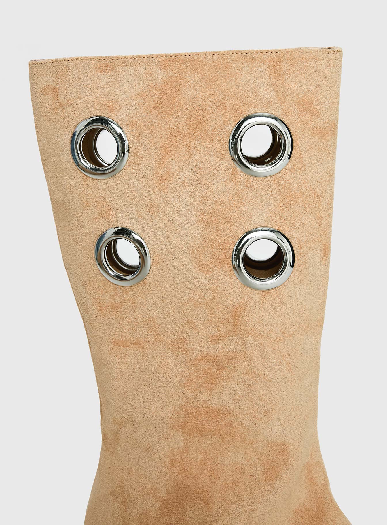 Situationship Eyelet Open Toe Heels Tan - Image 5