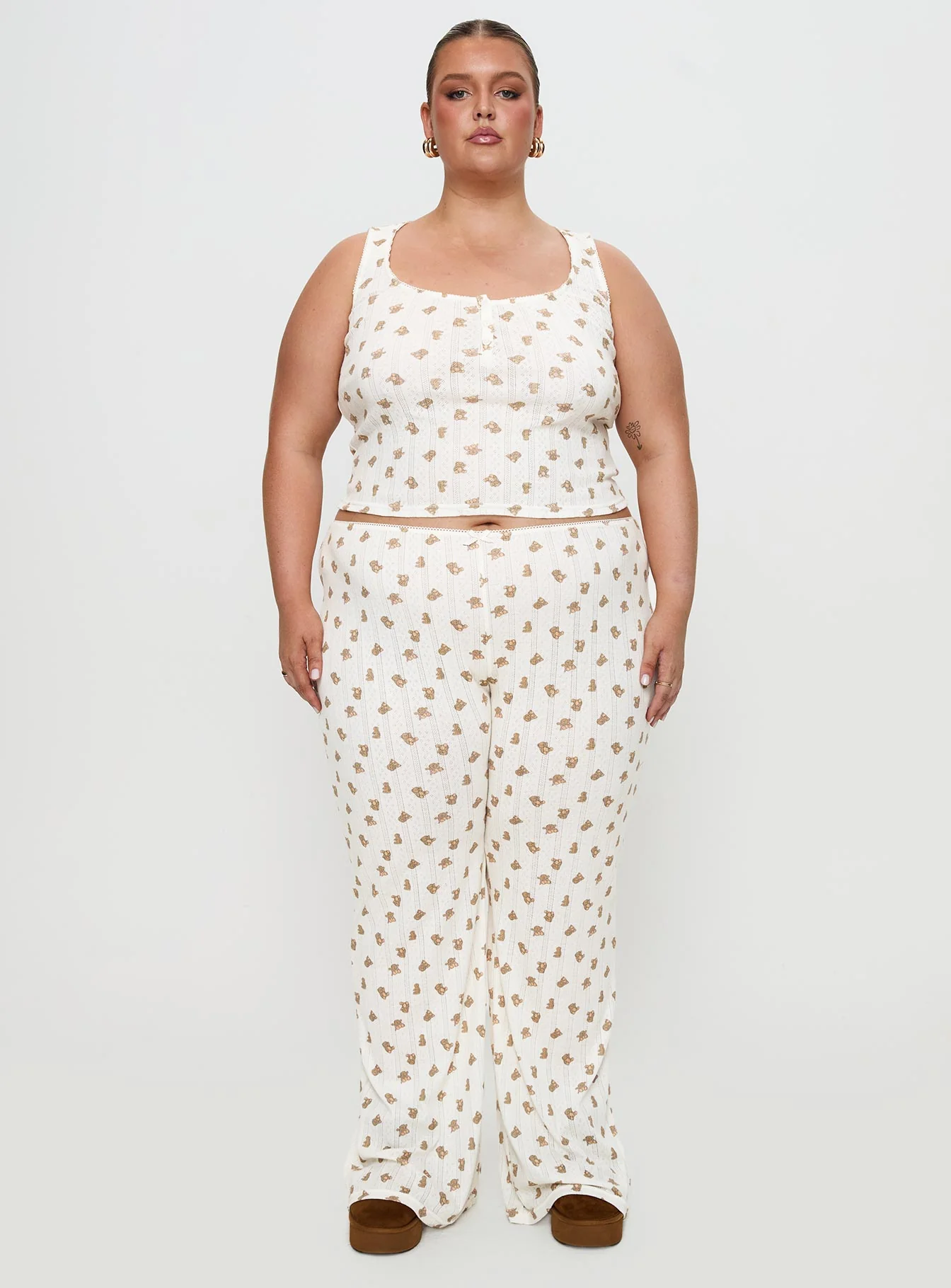 Sleepytea Pointelle Sleep Tank Top Multi Curve - Image 7