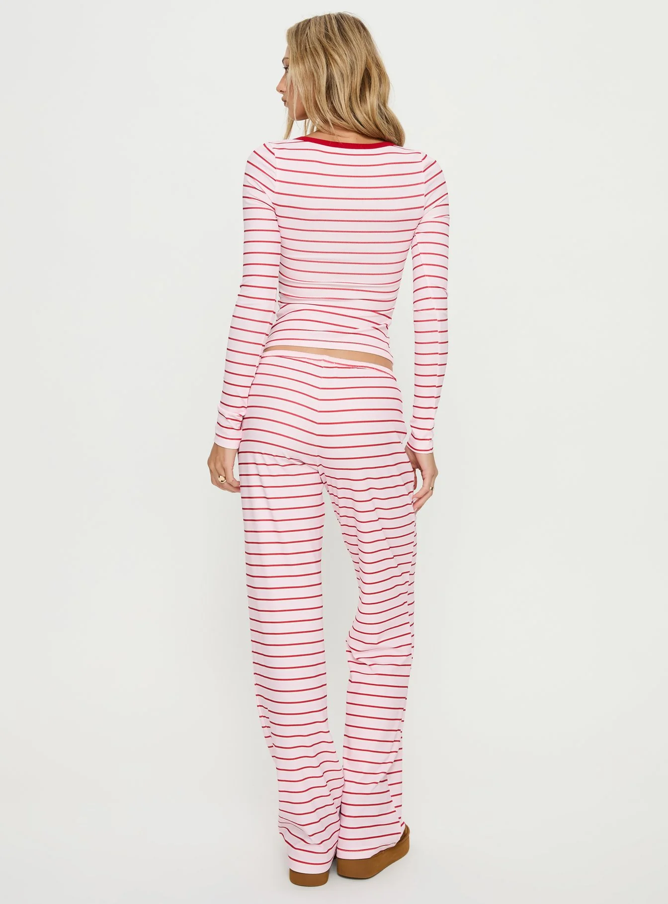 Slumber Party Sleep Rib Pants Pink Stripe - Image 5
