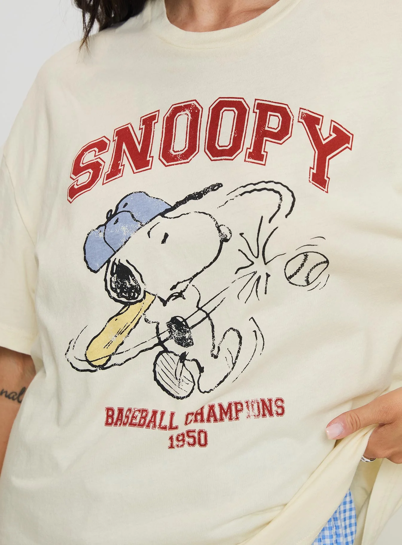 Snoopy Championship Oversized Tee White - Image 6
